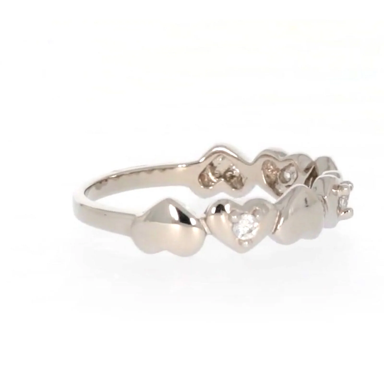 Sterling Silver Cubic Zirconia and Heart Stacker Ring - Image 59