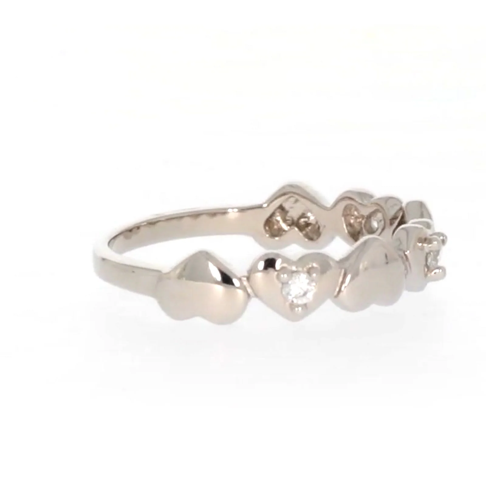 Sterling Silver Cubic Zirconia and Heart Stacker Ring - Image 60