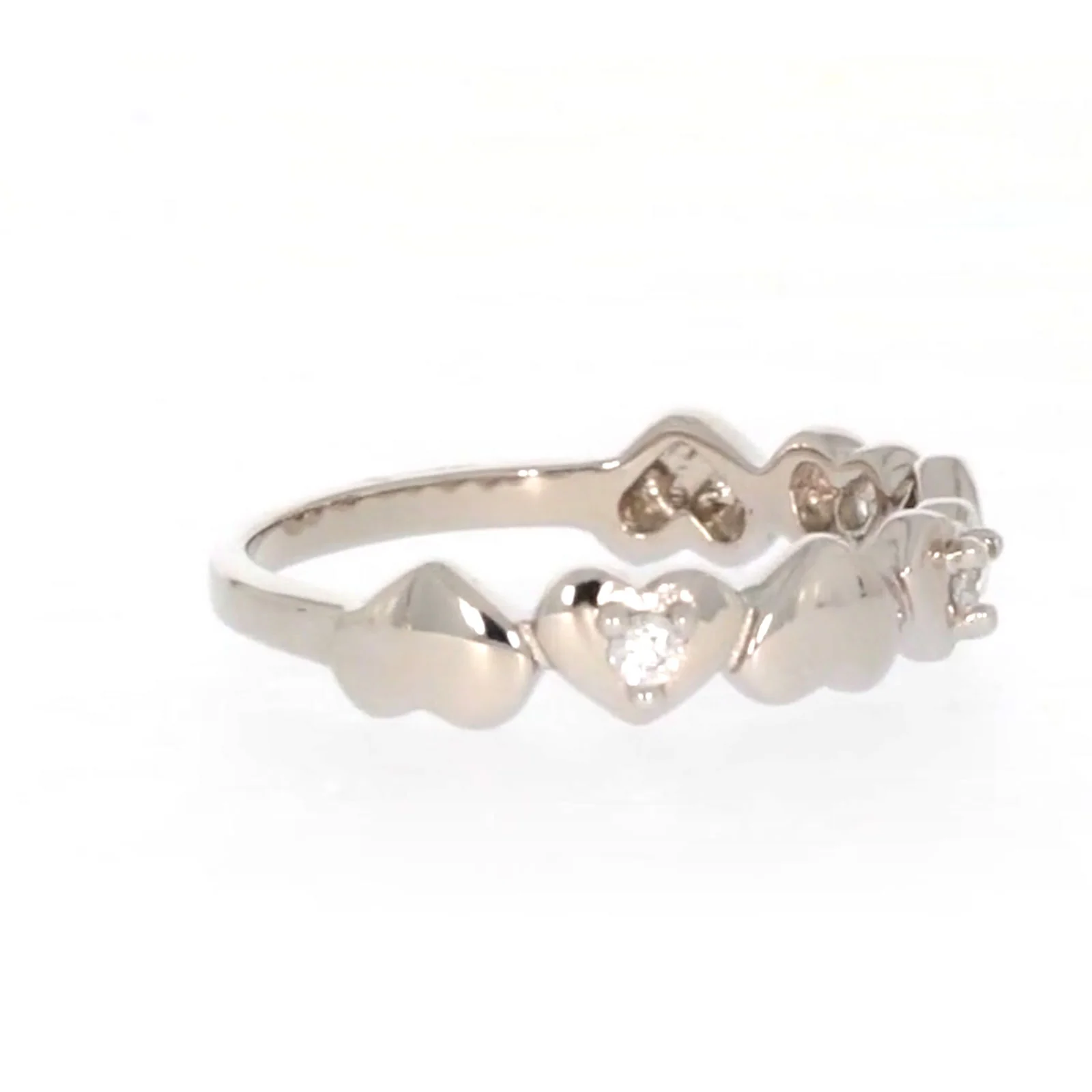 Sterling Silver Cubic Zirconia and Heart Stacker Ring - Image 61