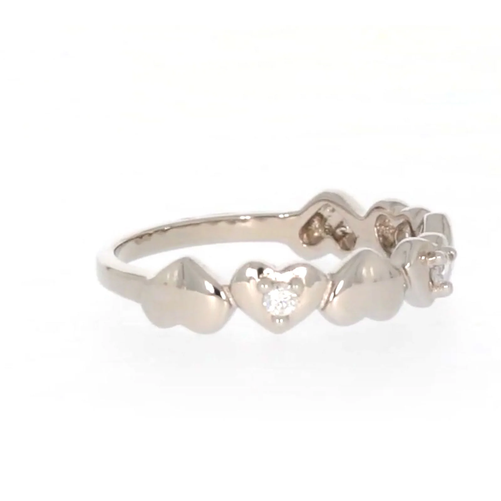 Sterling Silver Cubic Zirconia and Heart Stacker Ring - Image 62