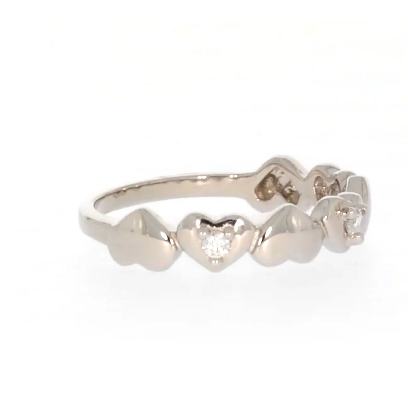 Sterling Silver Cubic Zirconia and Heart Stacker Ring - Image 63