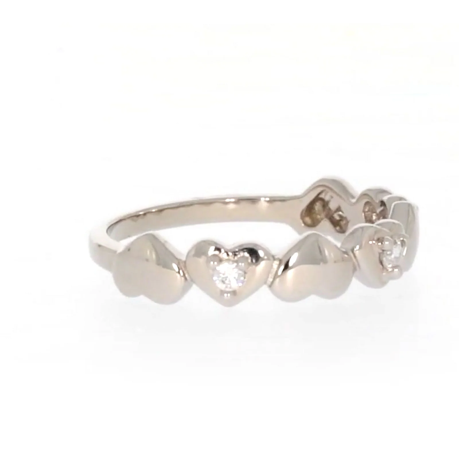 Sterling Silver Cubic Zirconia and Heart Stacker Ring - Image 64