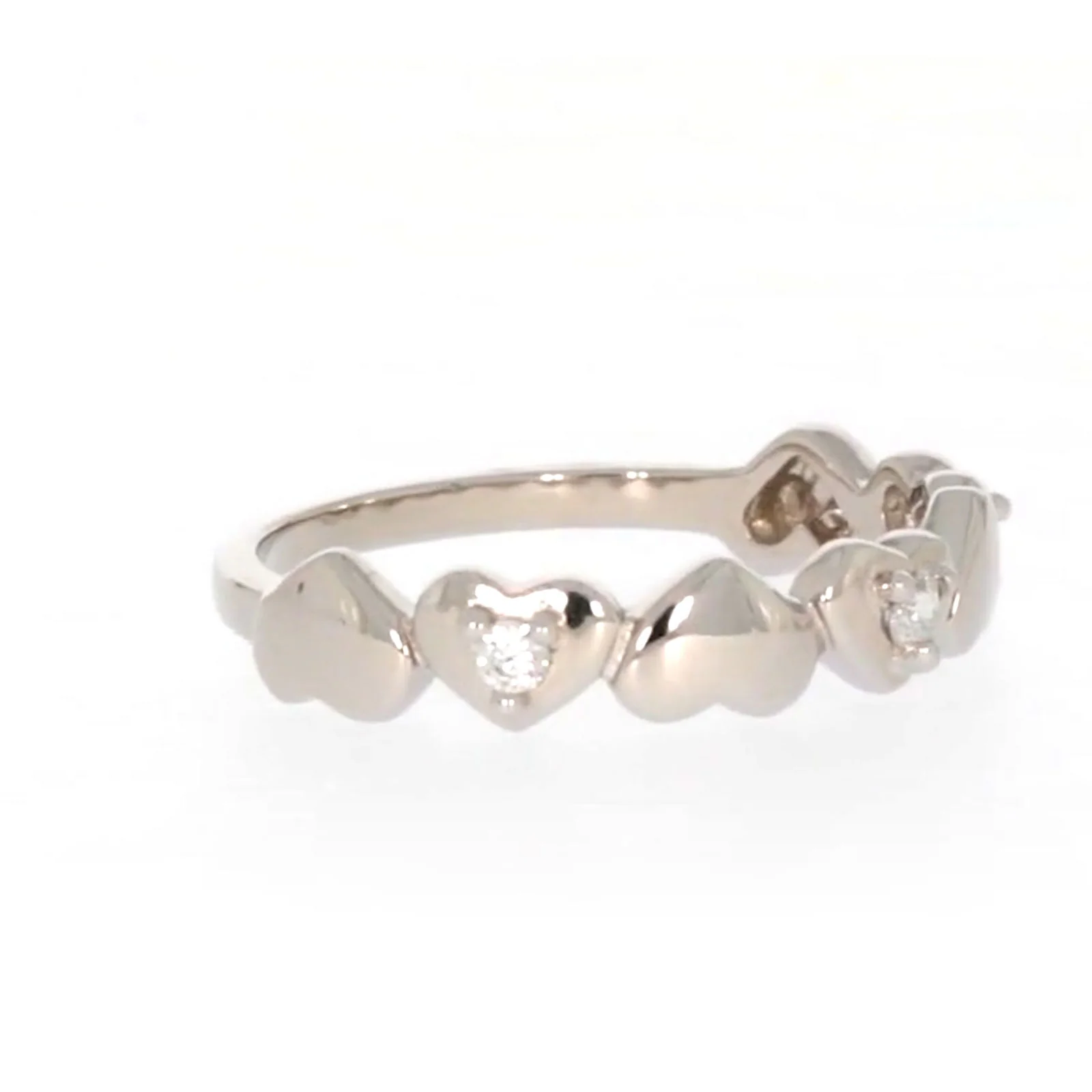 Sterling Silver Cubic Zirconia and Heart Stacker Ring - Image 65