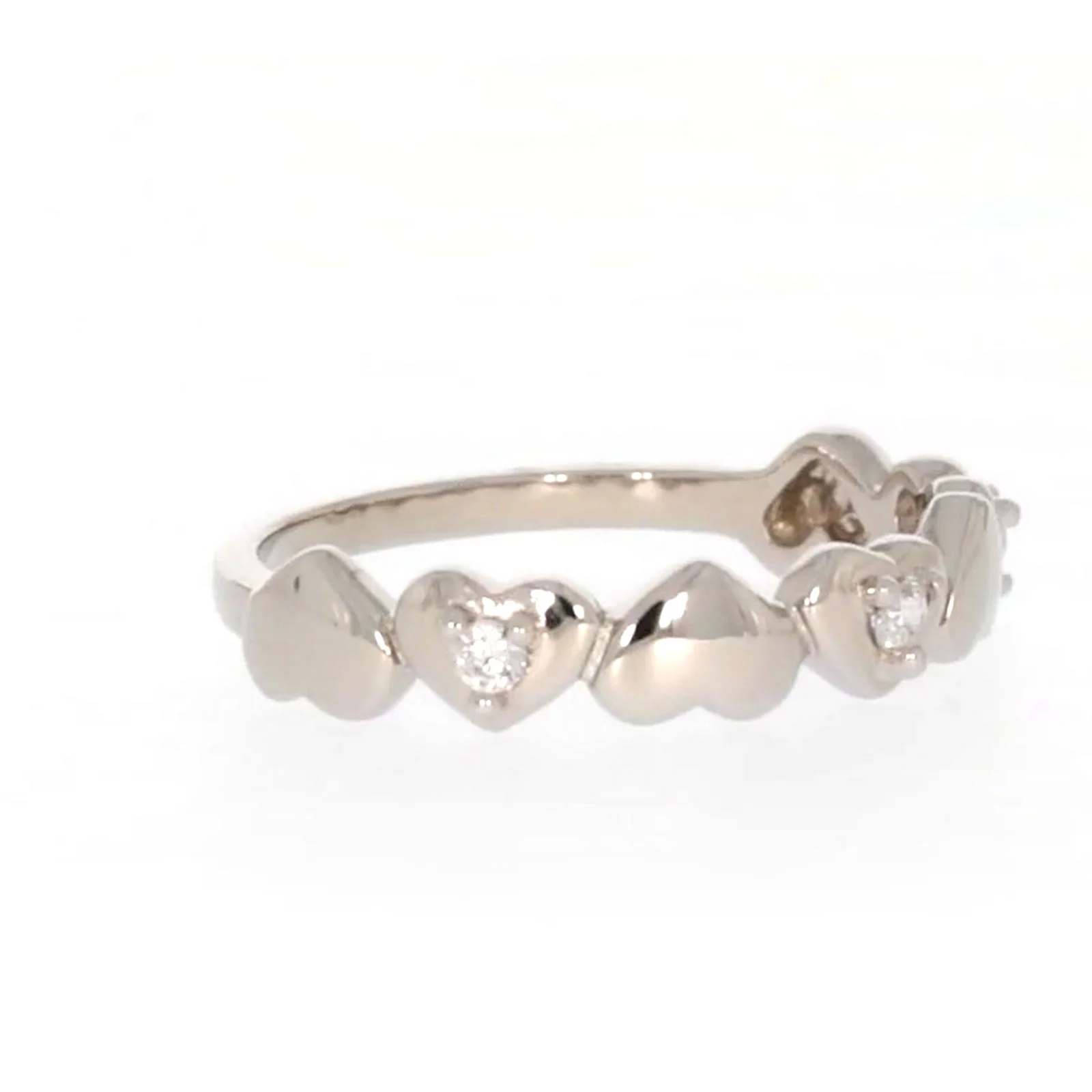 Sterling Silver Cubic Zirconia and Heart Stacker Ring - Image 66