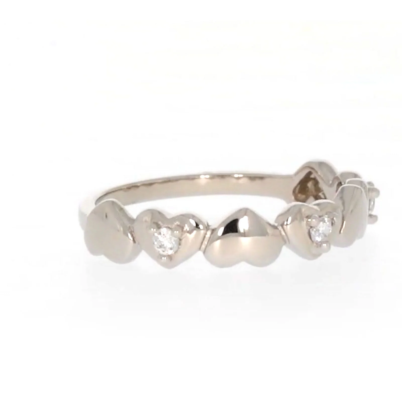 Sterling Silver Cubic Zirconia and Heart Stacker Ring - Image 67