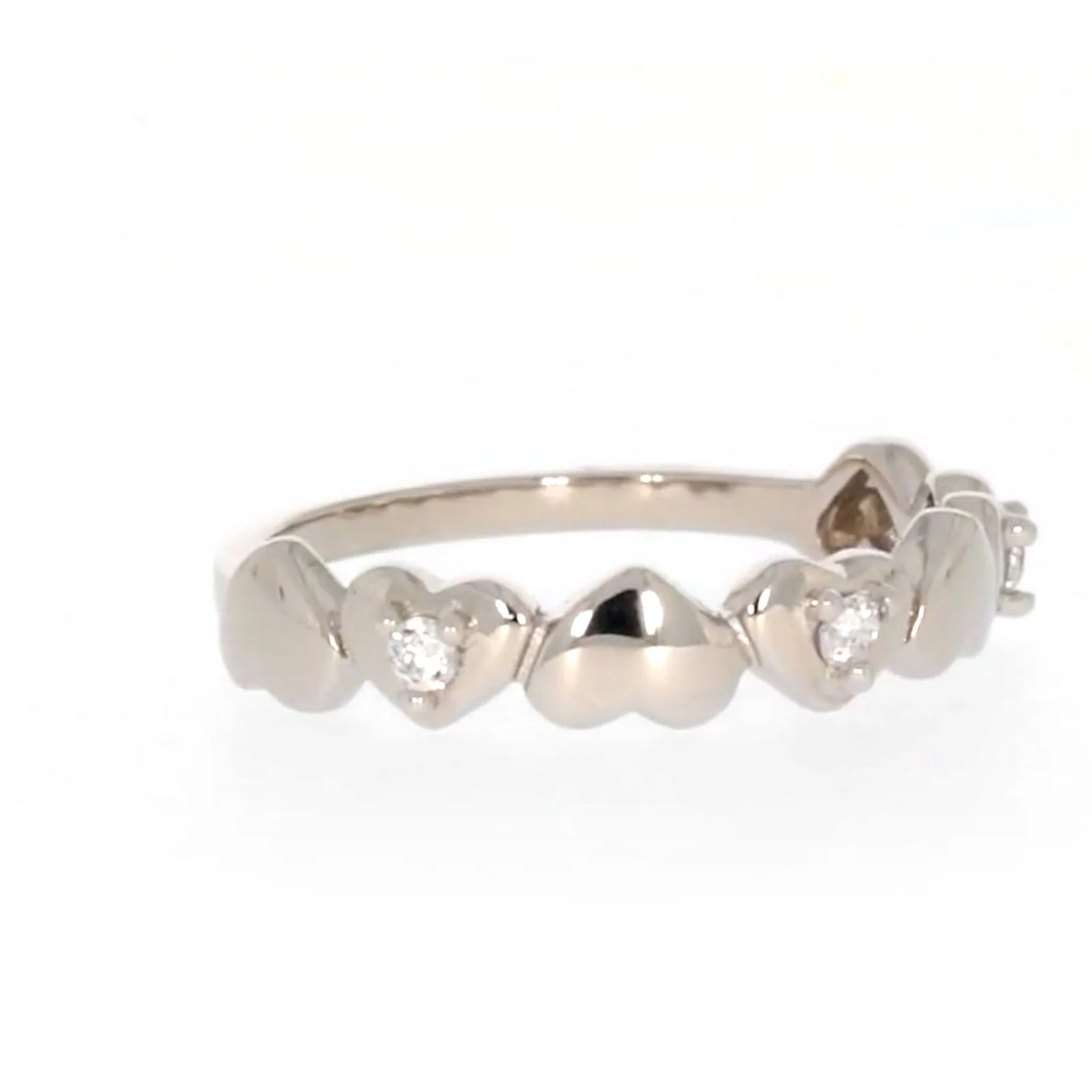 Sterling Silver Cubic Zirconia and Heart Stacker Ring - Image 68