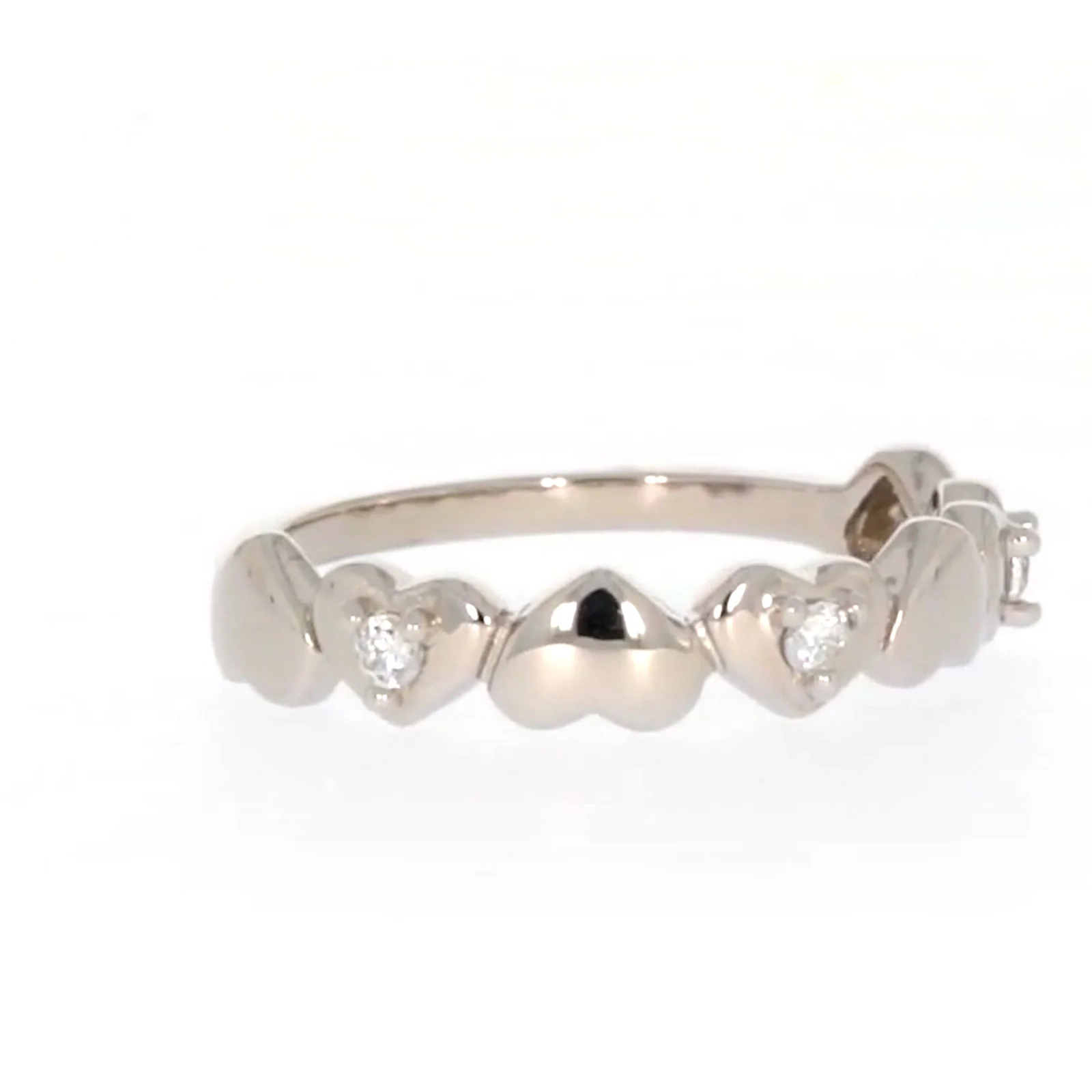 Sterling Silver Cubic Zirconia and Heart Stacker Ring - Image 69