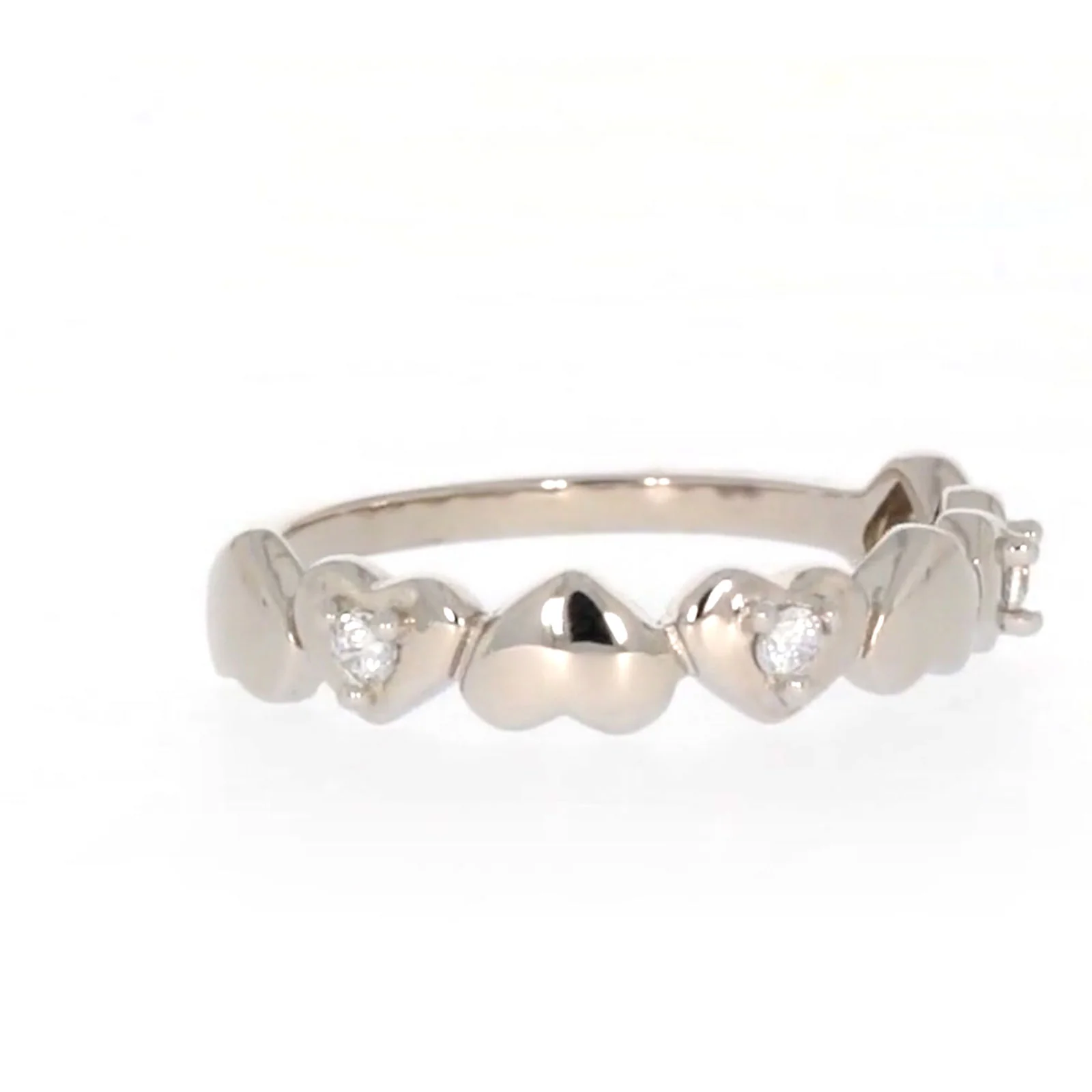 Sterling Silver Cubic Zirconia and Heart Stacker Ring - Image 70