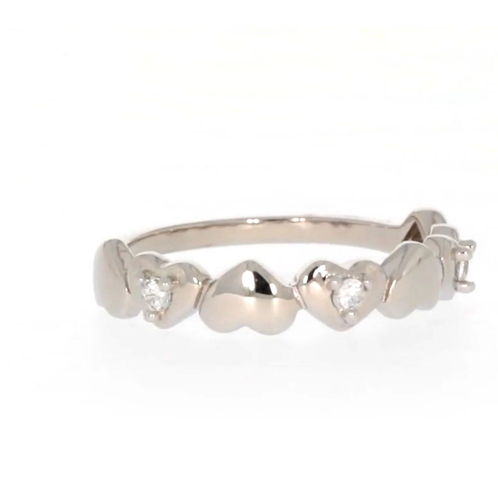 Sterling Silver Cubic Zirconia and Heart Stacker Ring - Image 71