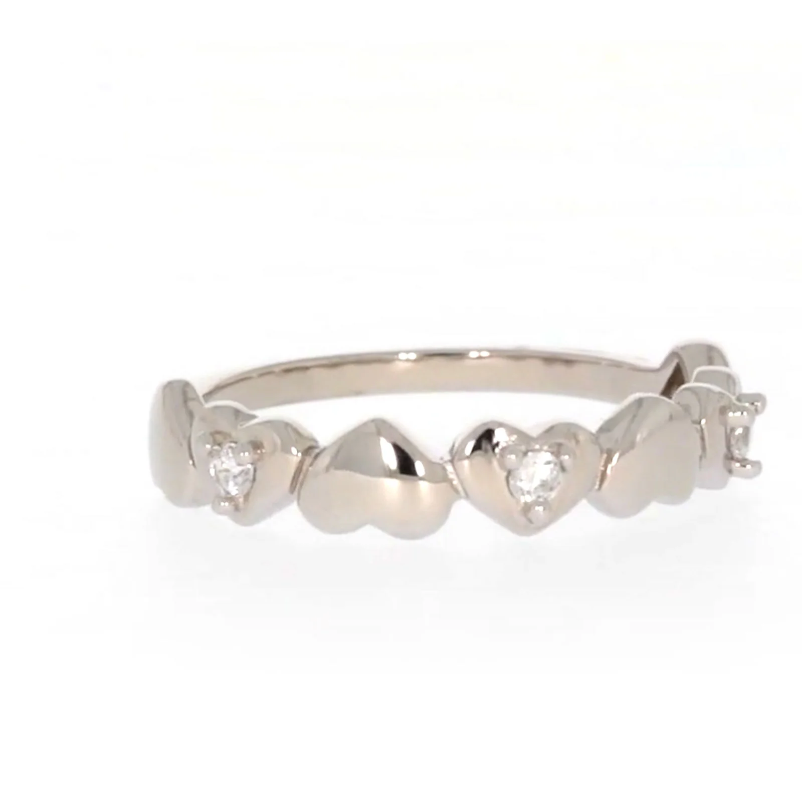 Sterling Silver Cubic Zirconia and Heart Stacker Ring - Image 72