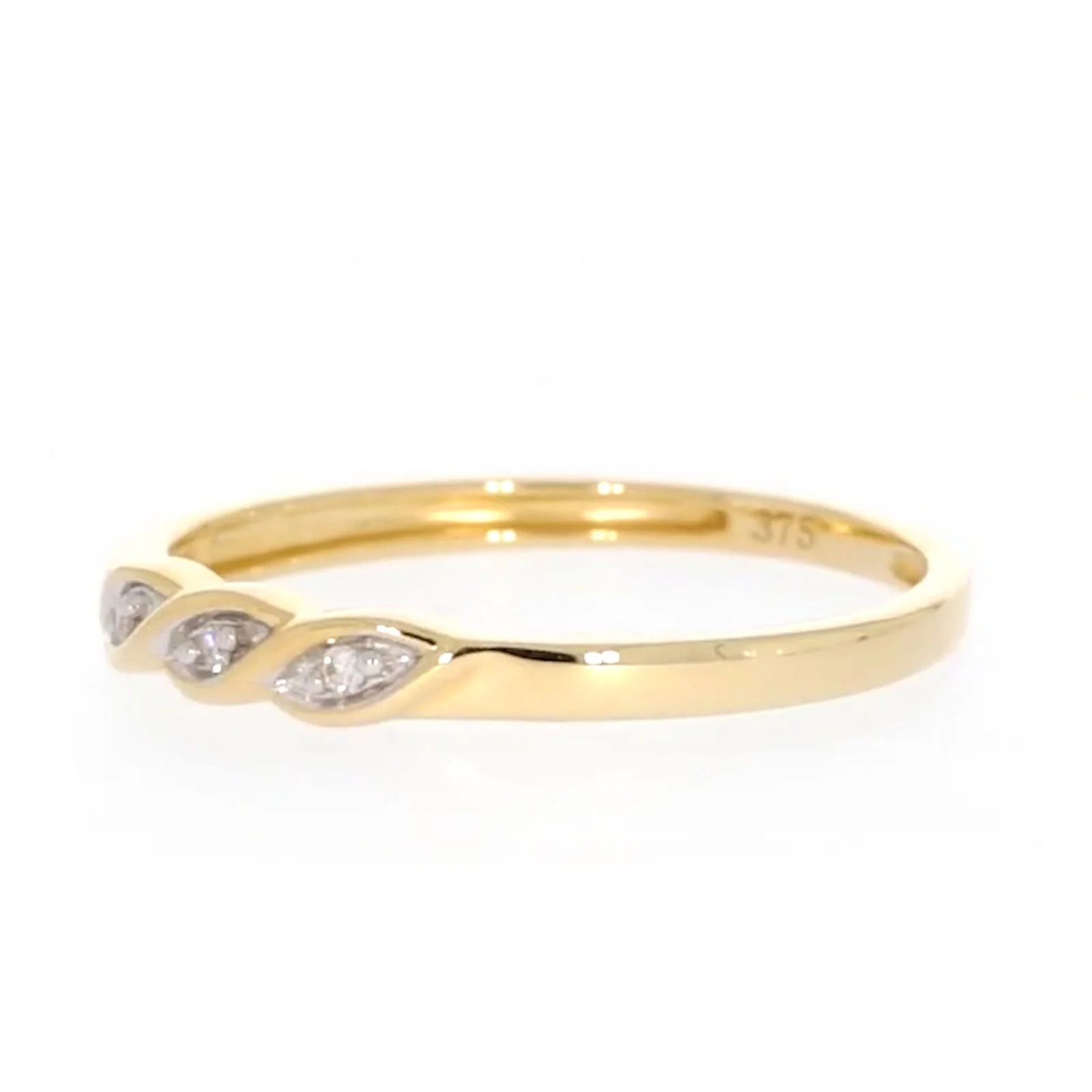 9ct Yellow Gold & Diamond Set Twist Ring - Image 11