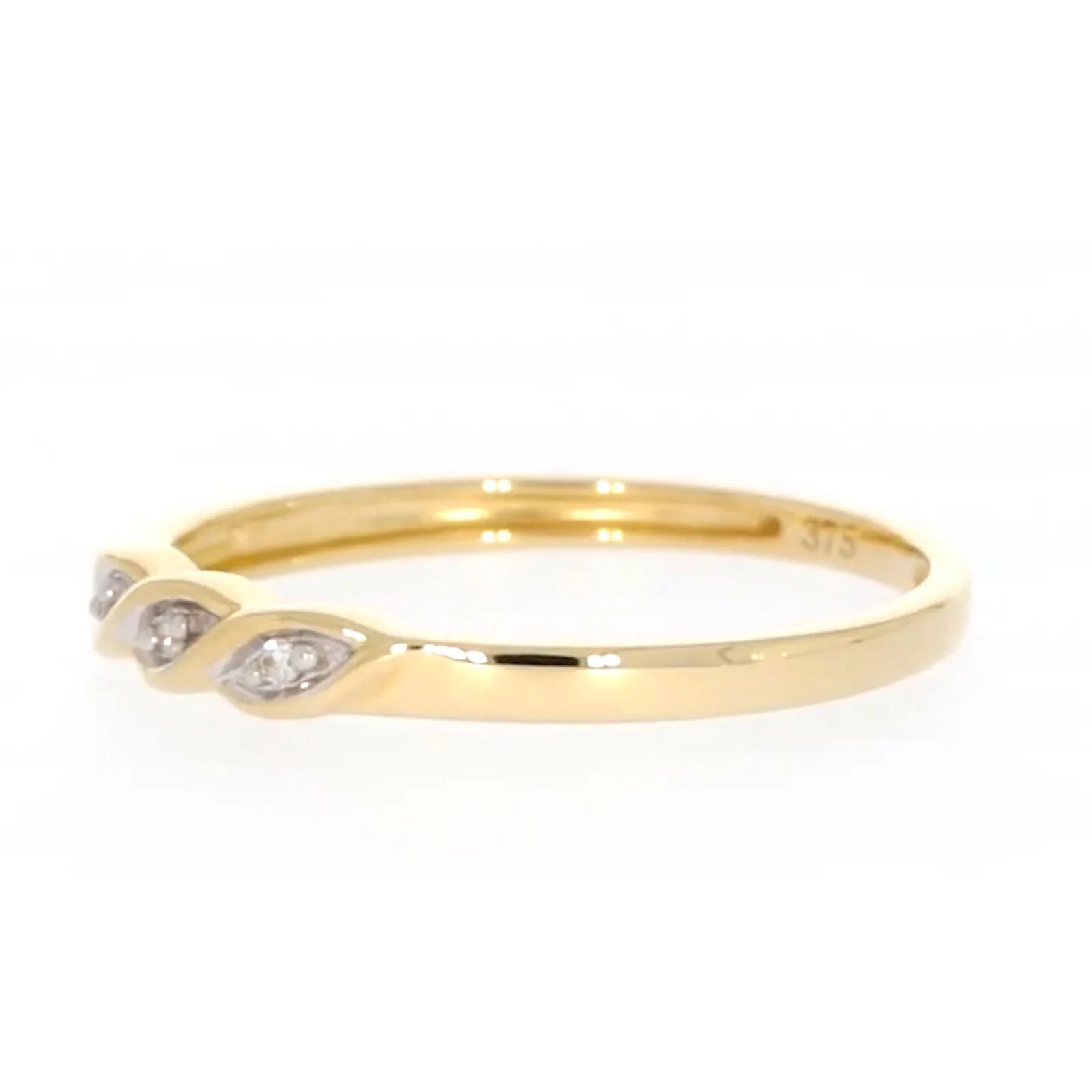 9ct Yellow Gold & Diamond Set Twist Ring - Image 13