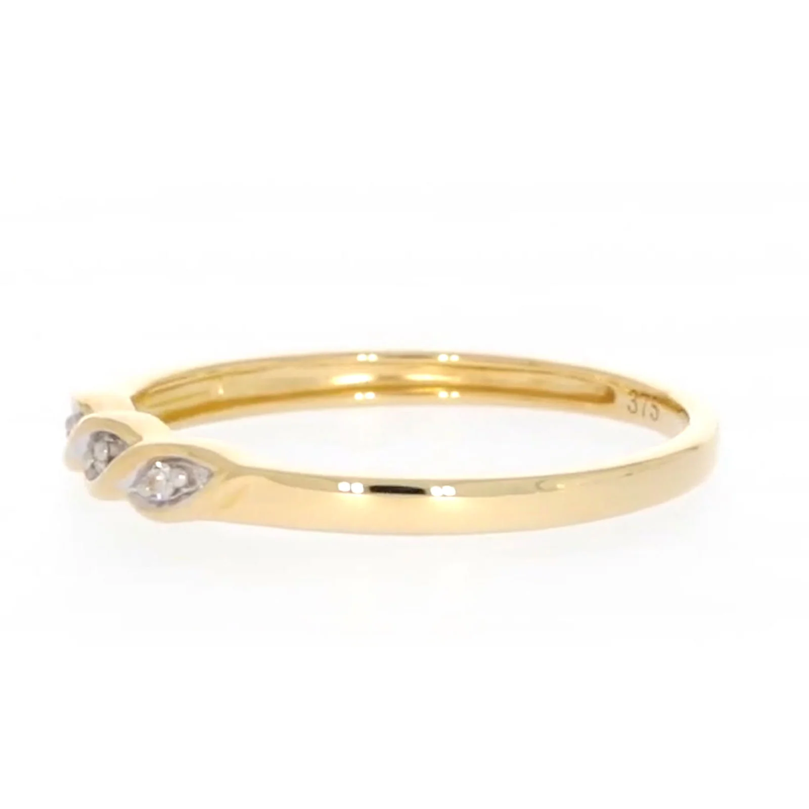 9ct Yellow Gold & Diamond Set Twist Ring - Image 15