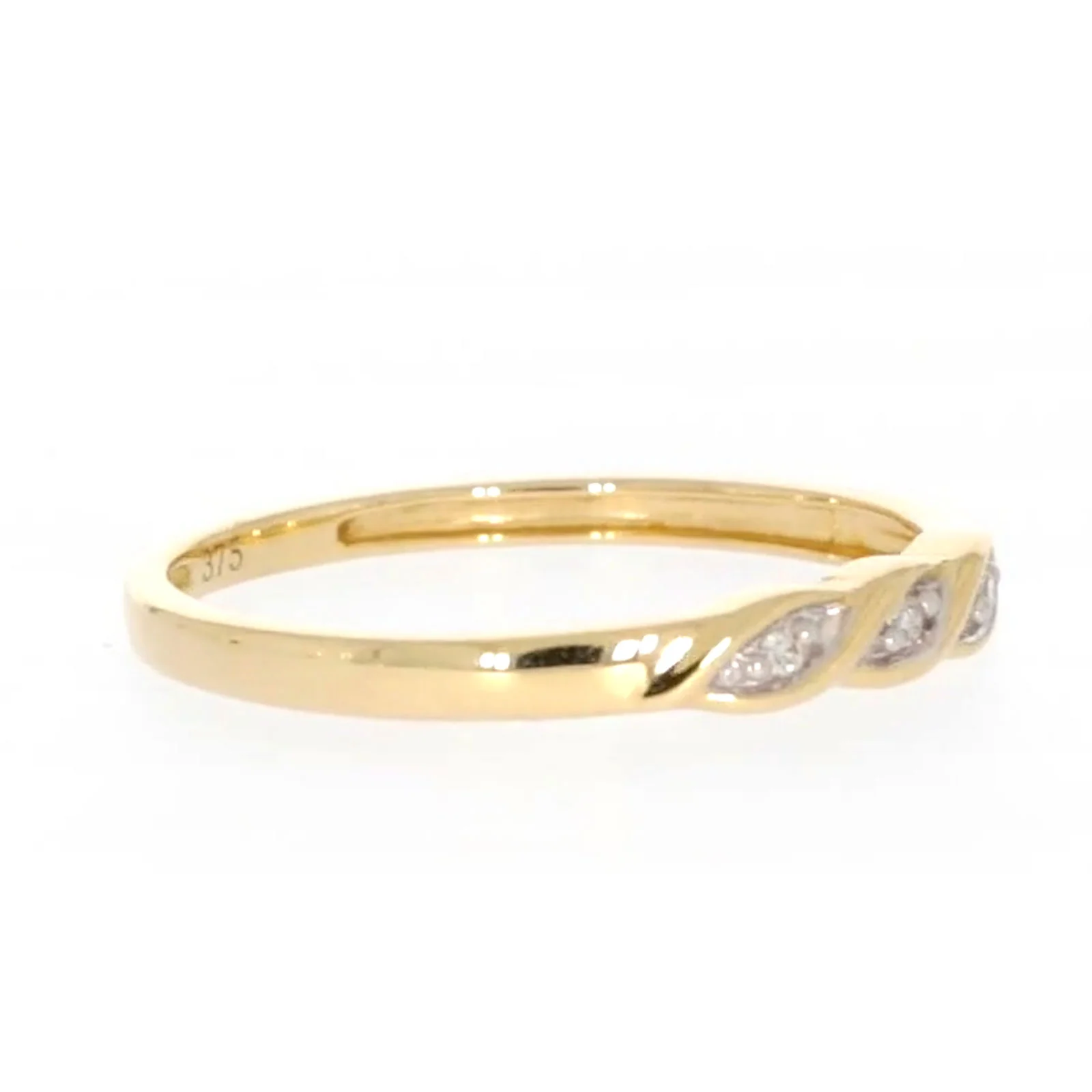9ct Yellow Gold & Diamond Set Twist Ring - Image 65