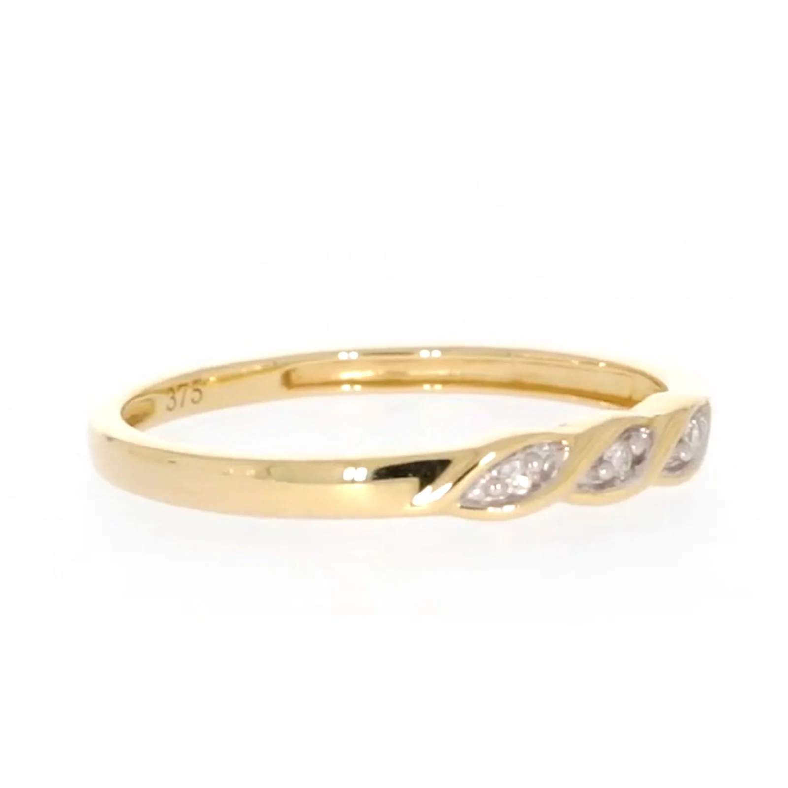 9ct Yellow Gold & Diamond Set Twist Ring - Image 67