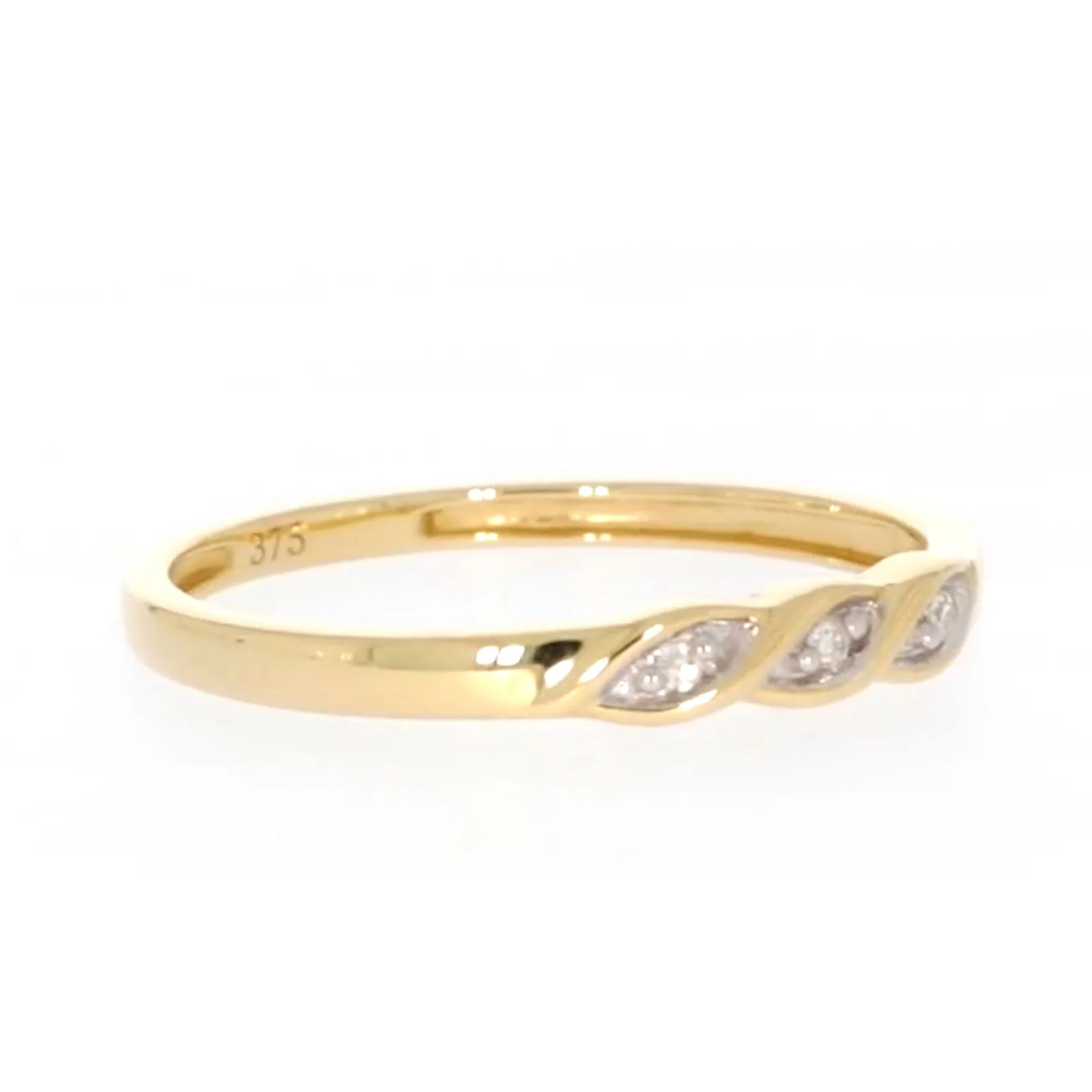 9ct Yellow Gold & Diamond Set Twist Ring - Image 68