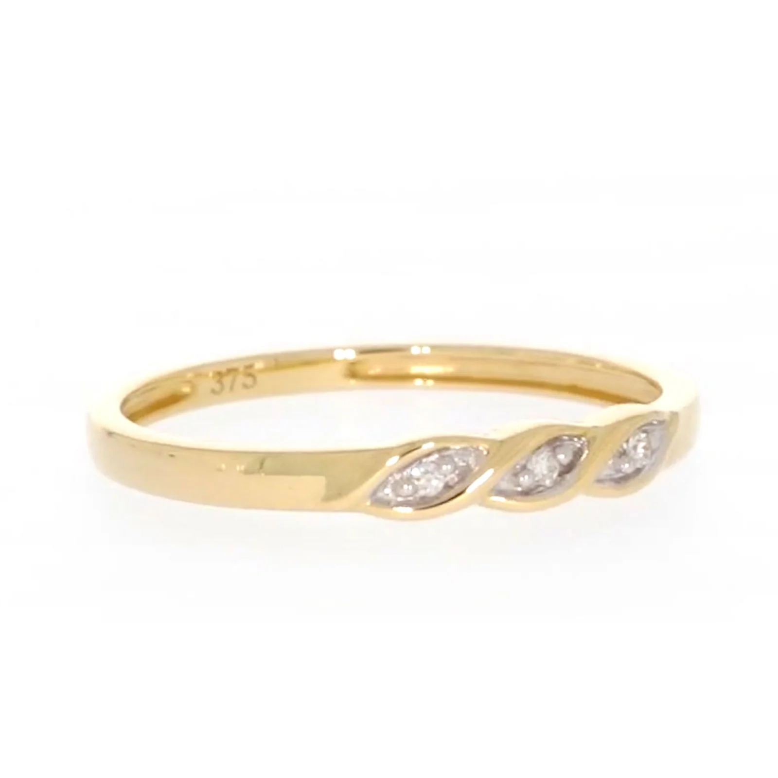 9ct Yellow Gold & Diamond Set Twist Ring - Image 70