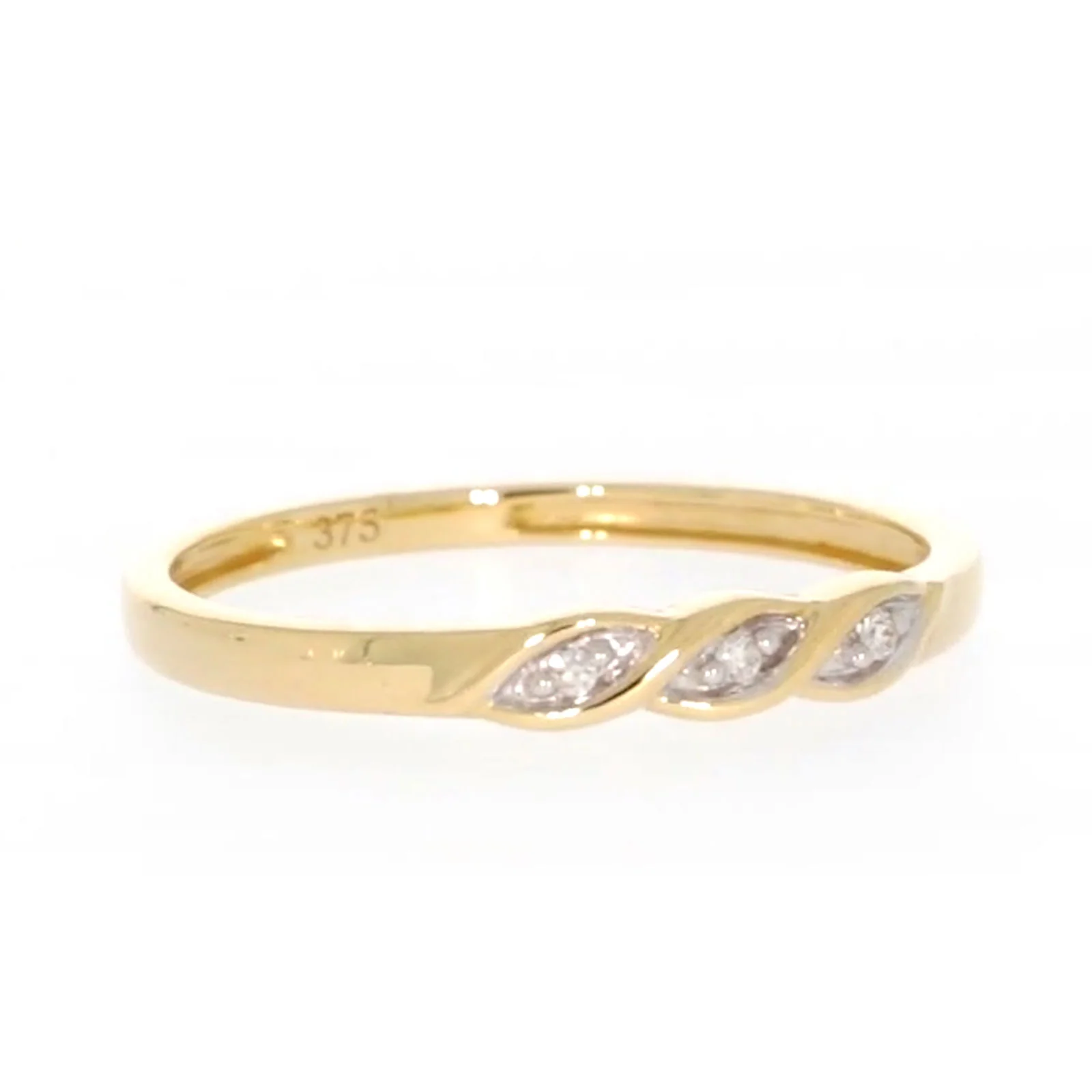 9ct Yellow Gold & Diamond Set Twist Ring - Image 71