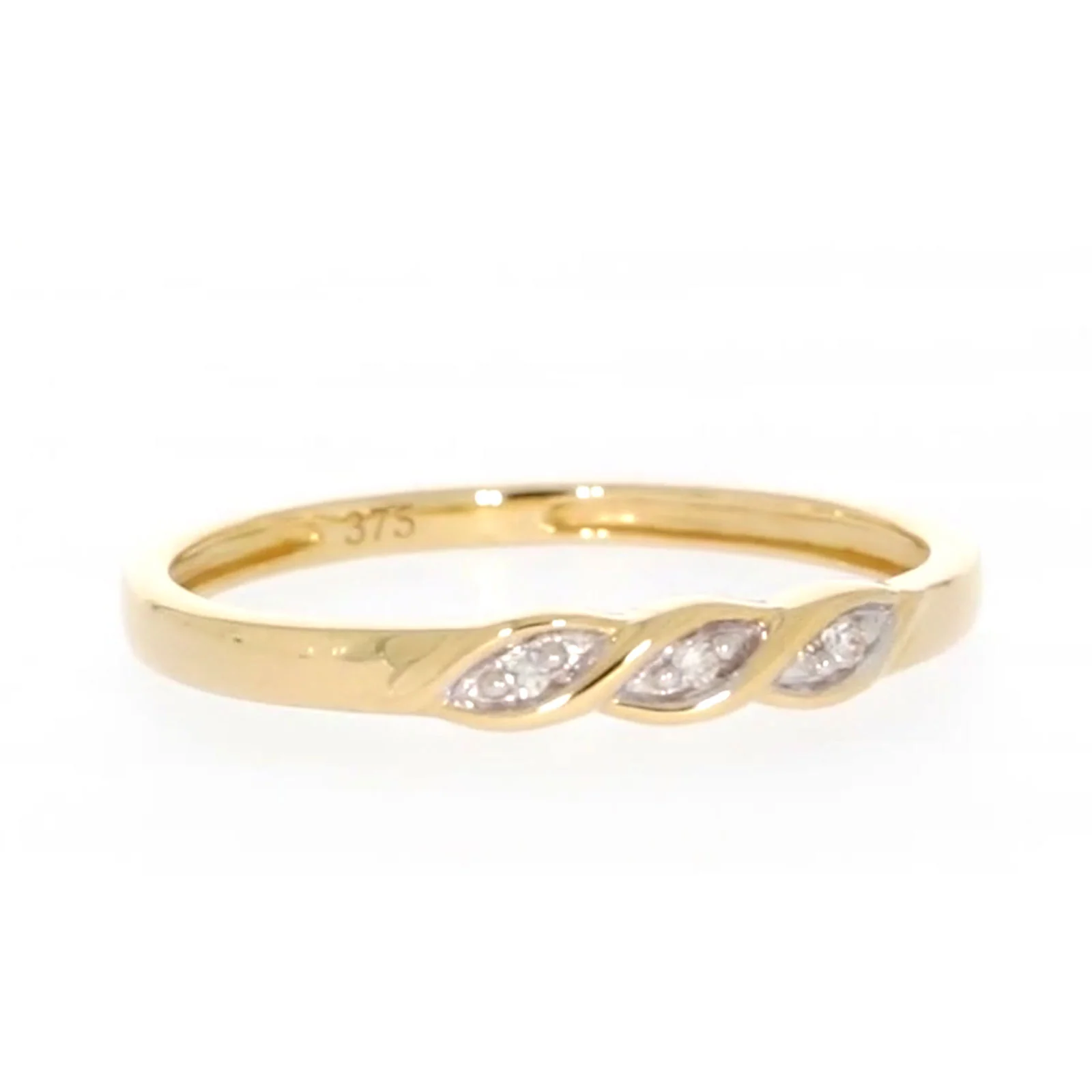 9ct Yellow Gold & Diamond Set Twist Ring - Image 72