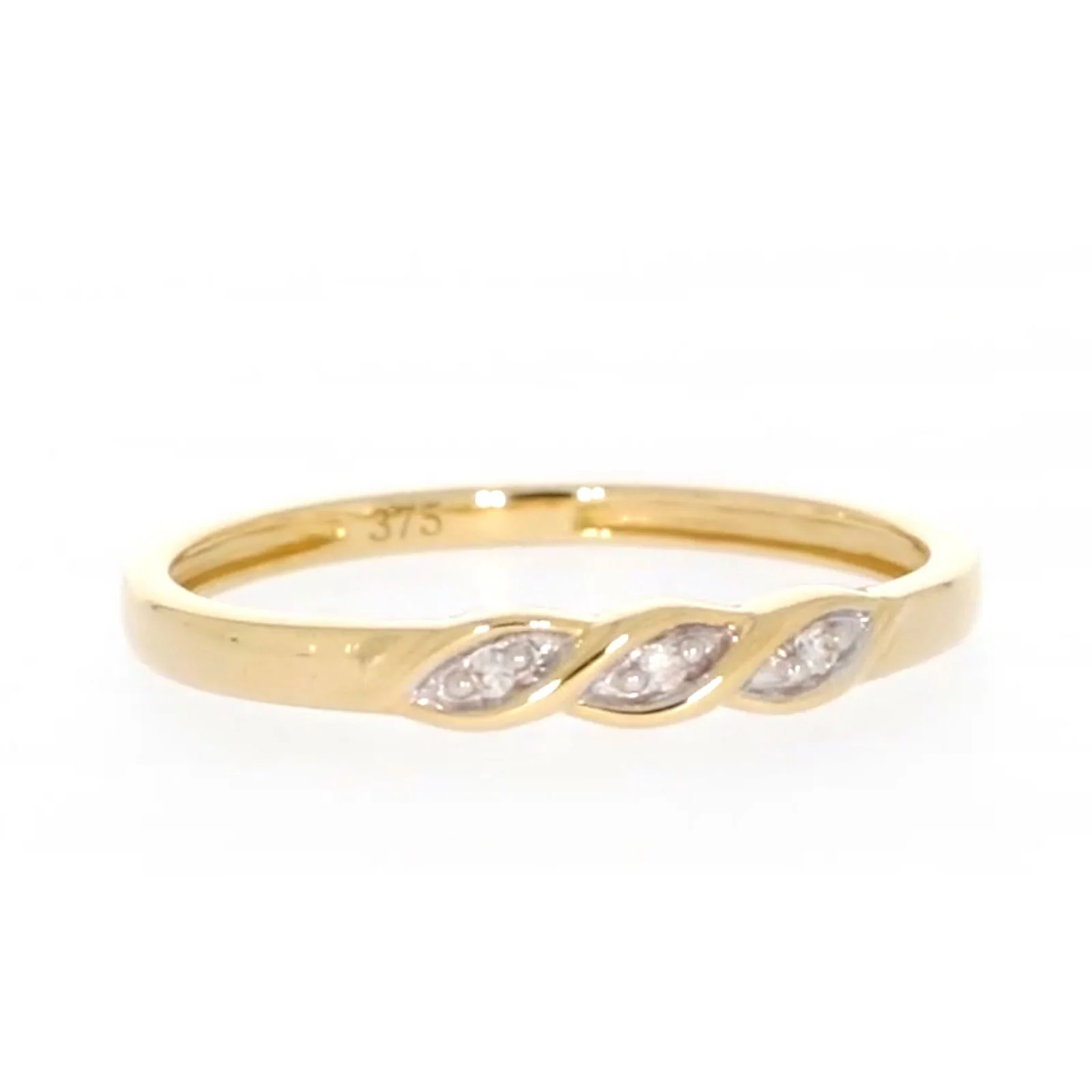 9ct Yellow Gold & Diamond Set Twist Ring - Image 73