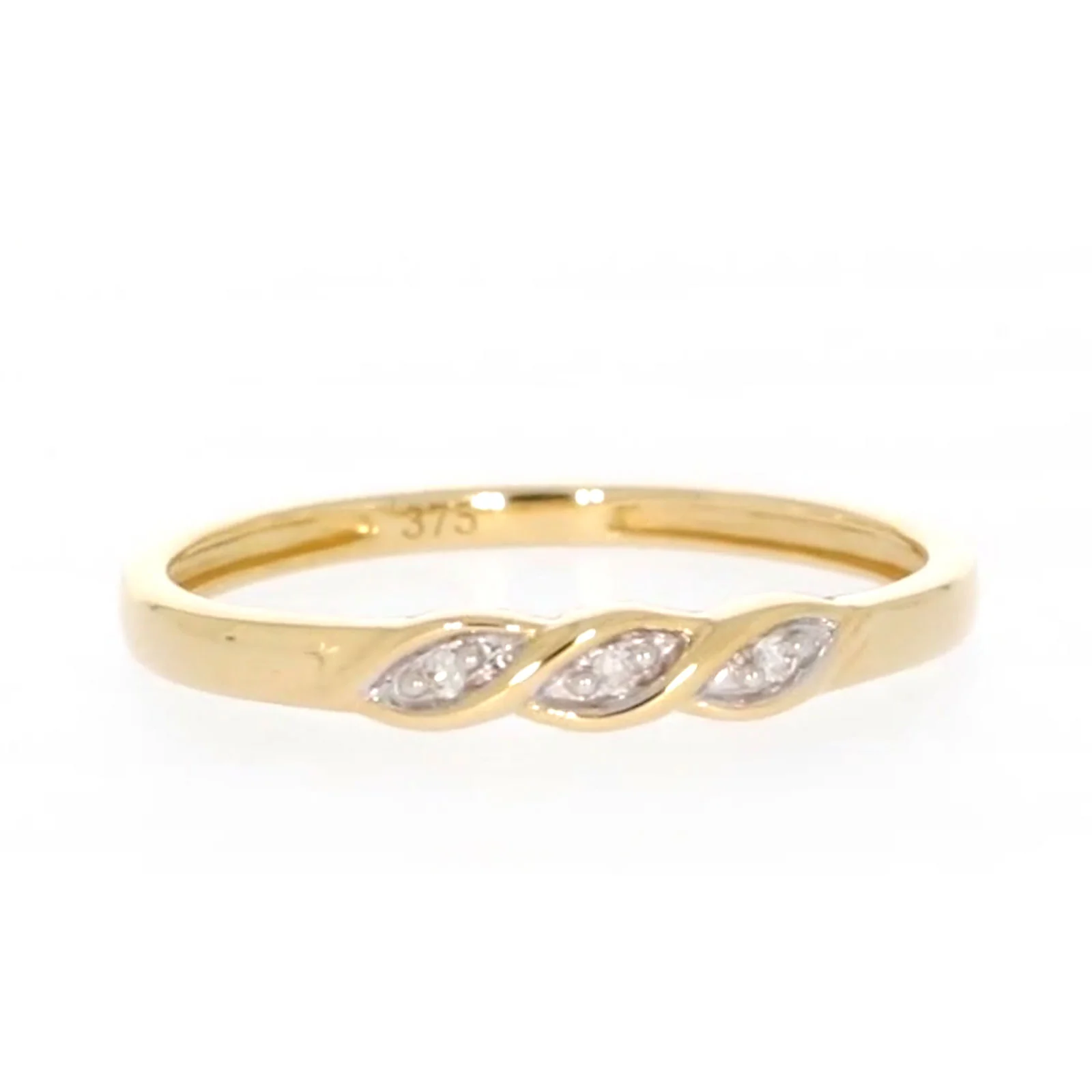 9ct Yellow Gold & Diamond Set Twist Ring - Image 74
