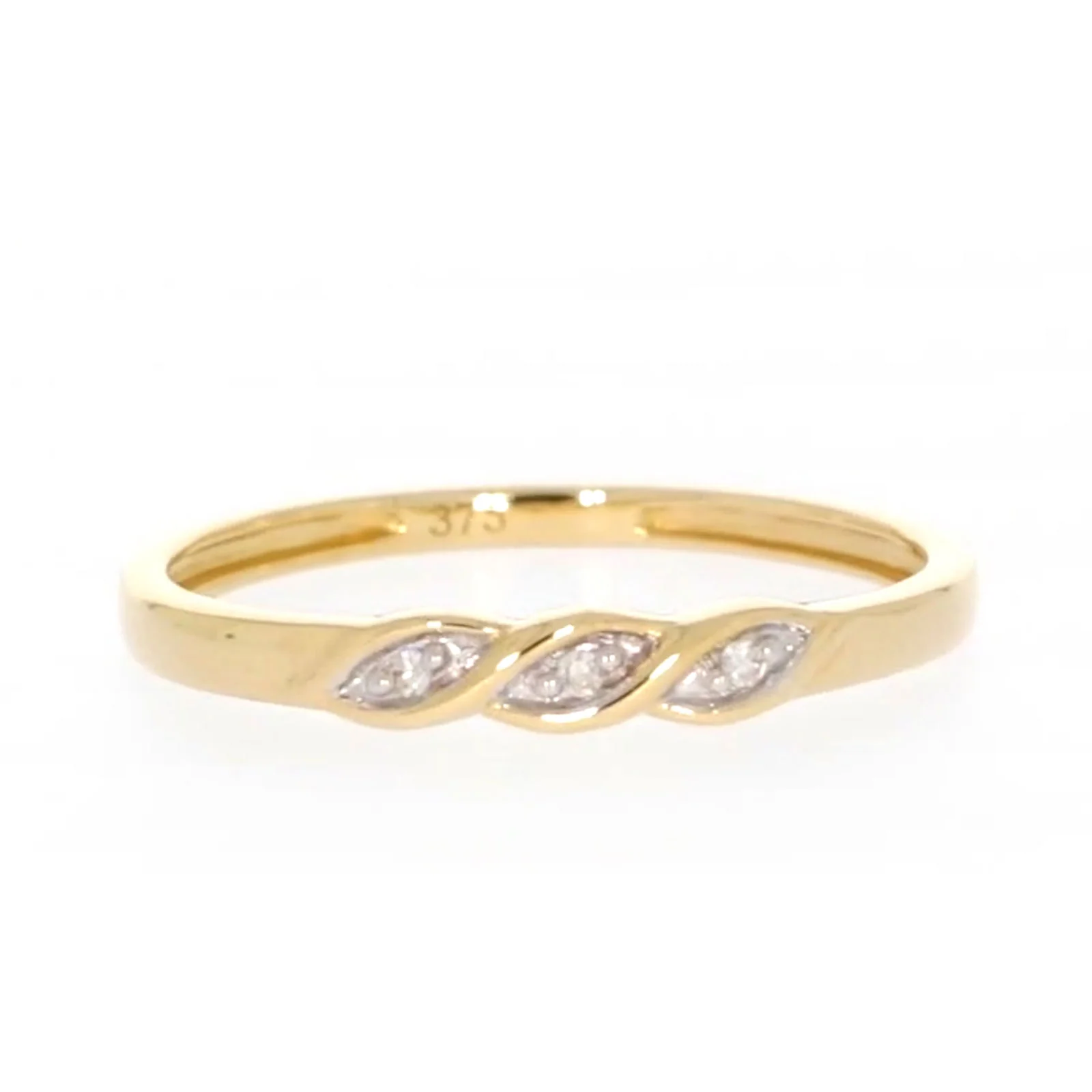 9ct Yellow Gold & Diamond Set Twist Ring - Image 75