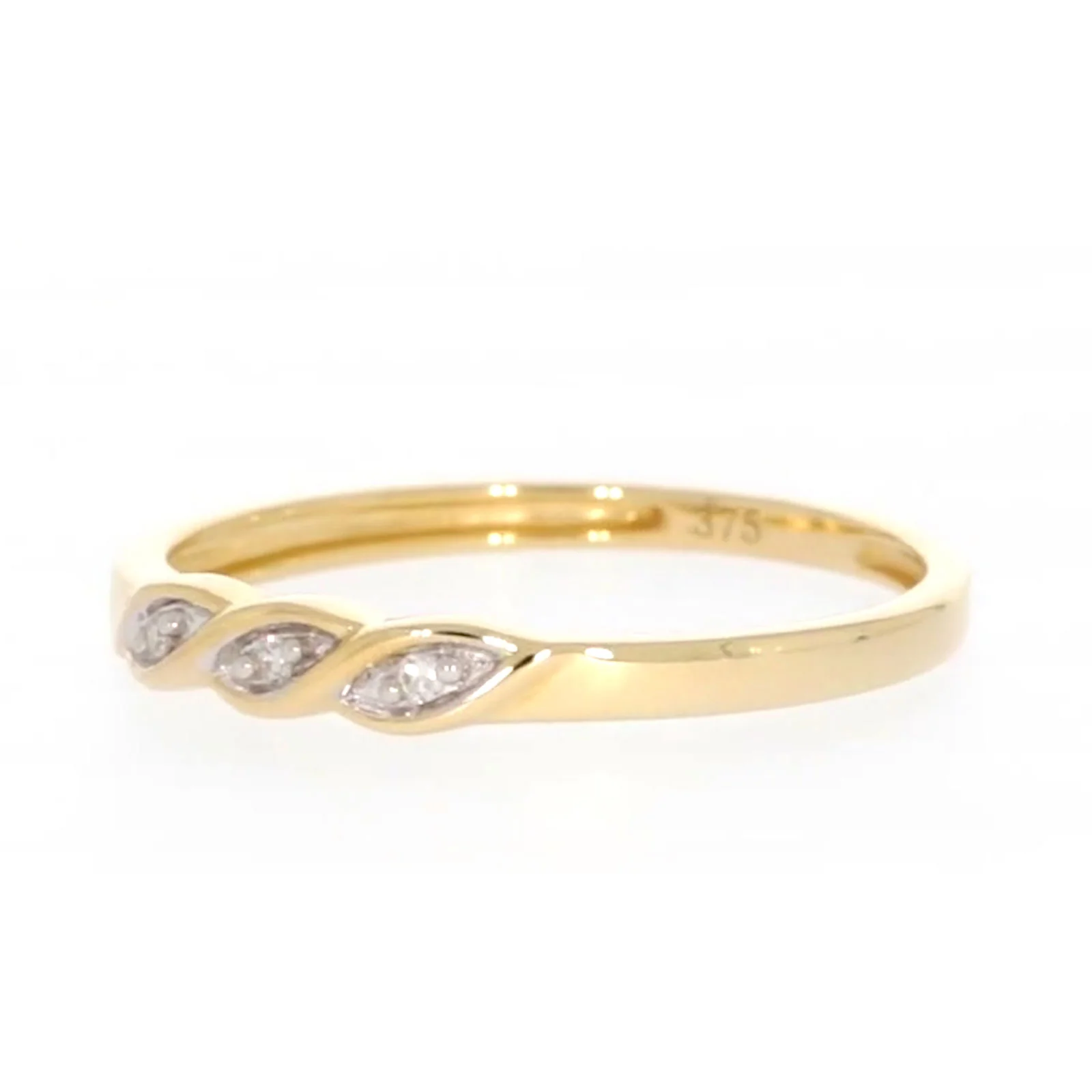 9ct Yellow Gold & Diamond Set Twist Ring - Image 9