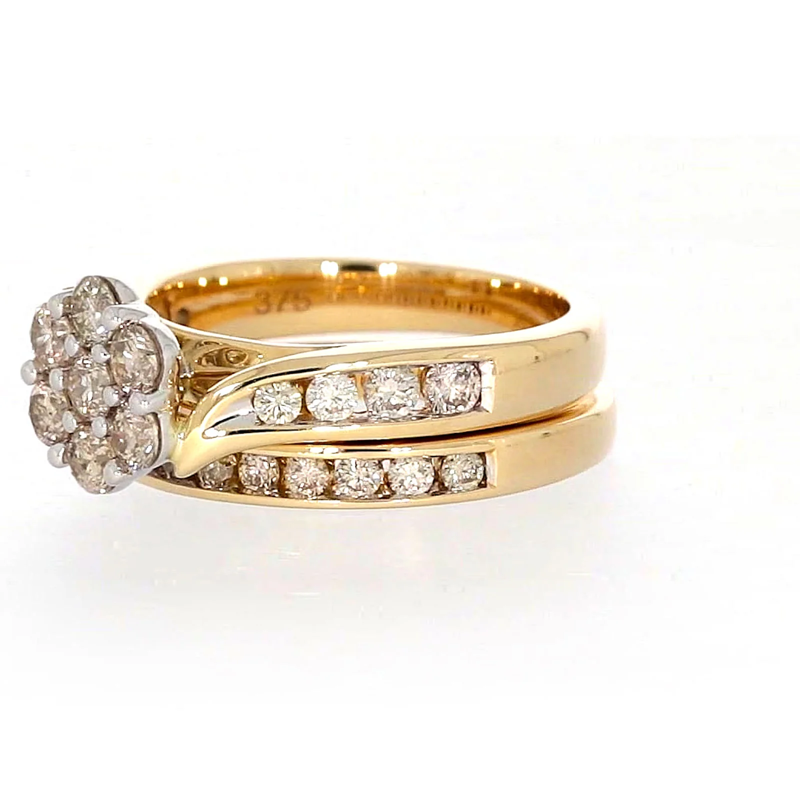 9ct Two Tone Gold Round Brilliant Cut with 1.35 Carat tw of Diamonds Ring - Image 12