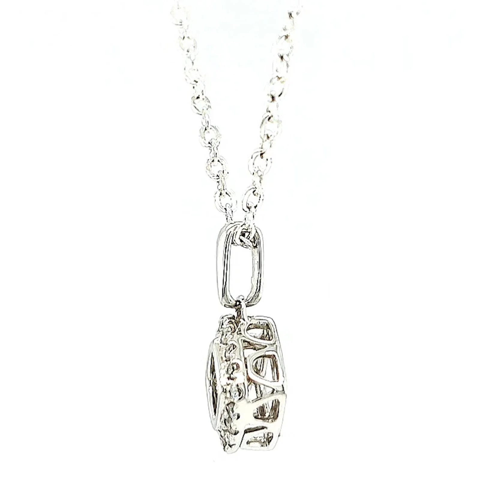9ct White Gold Round Brilliant Cut Dancing Diamond with 0.25 Carat tw of Diamond Pendant - Image 17