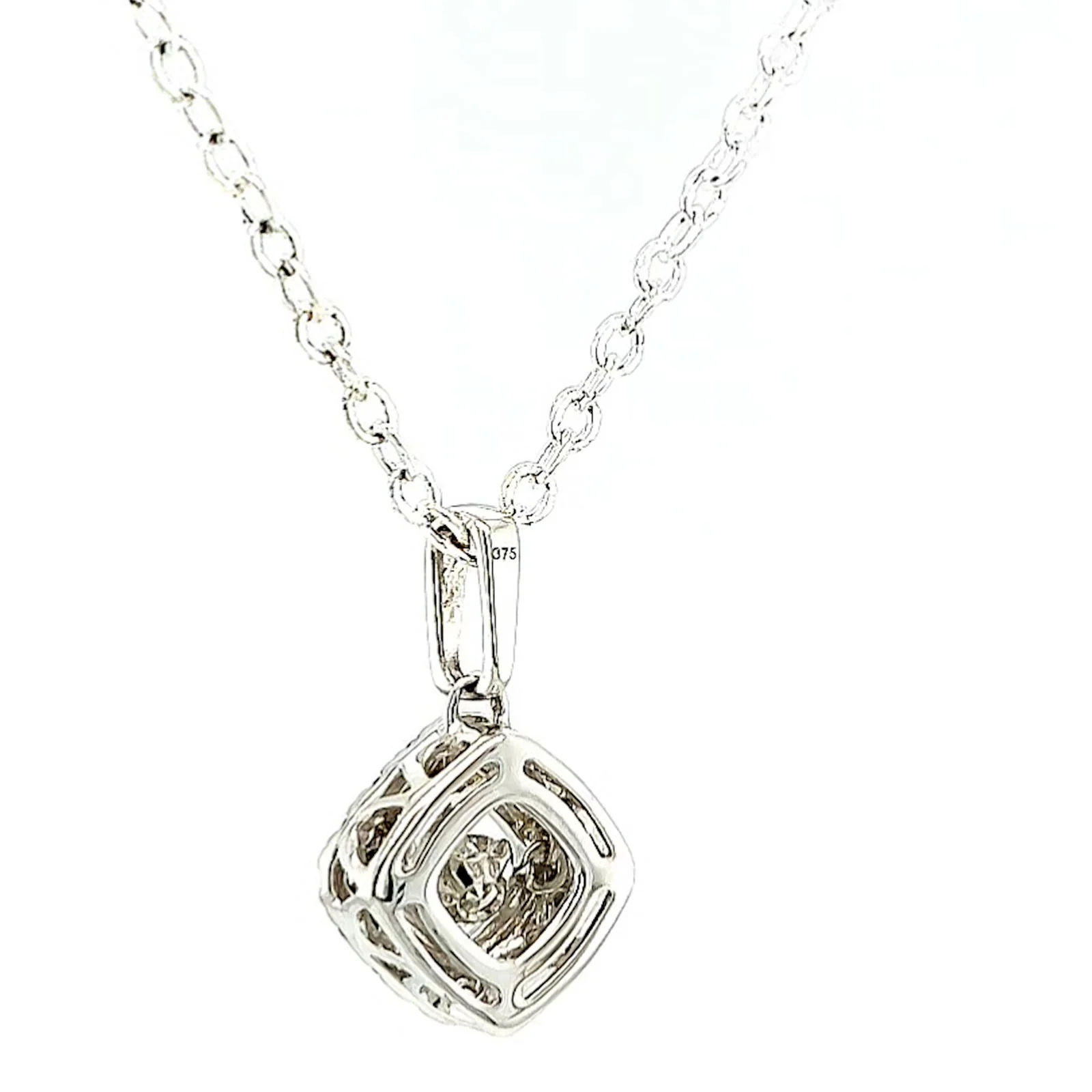 9ct White Gold Round Brilliant Cut Dancing Diamond with 0.25 Carat tw of Diamond Pendant - Image 32