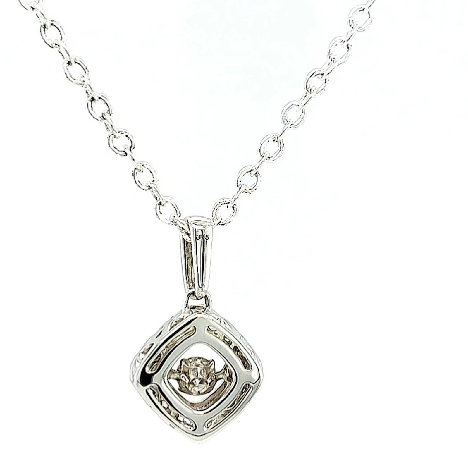 9ct White Gold Round Brilliant Cut Dancing Diamond with 0.25 Carat tw of Diamond Pendant - Image 36