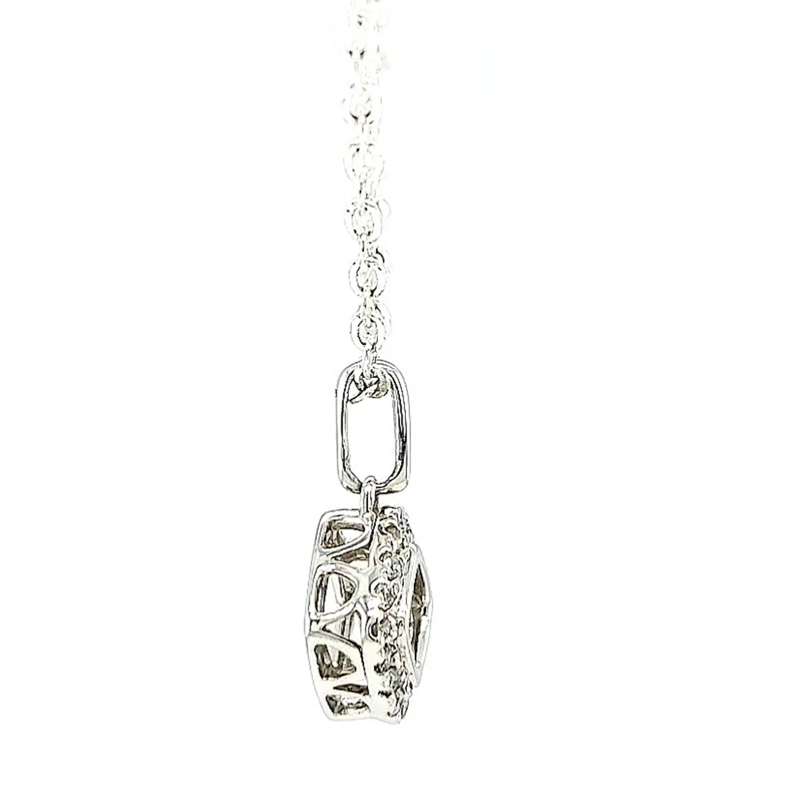 9ct White Gold Round Brilliant Cut Dancing Diamond with 0.25 Carat tw of Diamond Pendant - Image 58