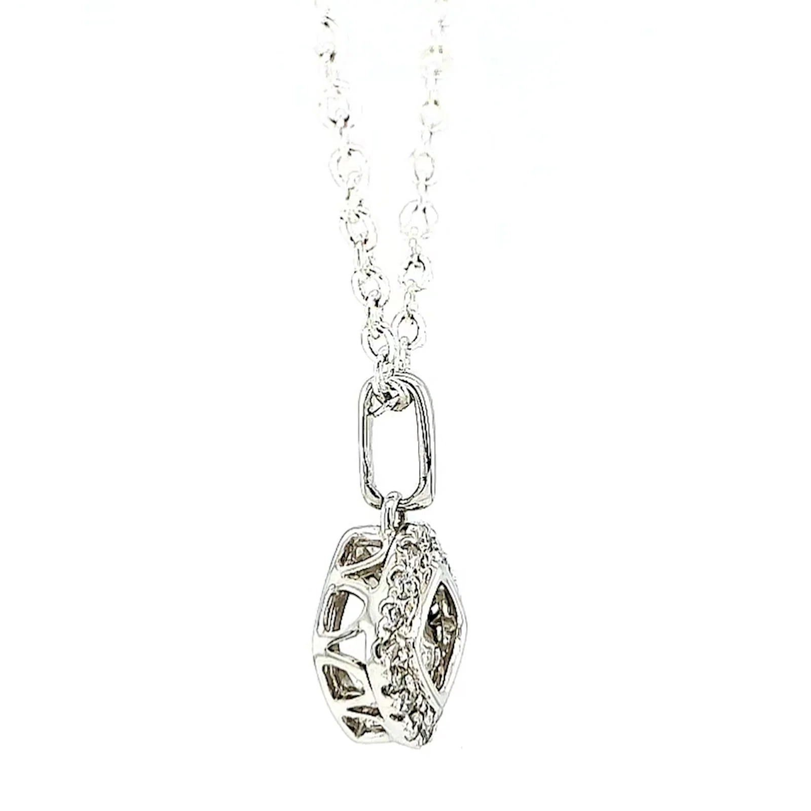 9ct White Gold Round Brilliant Cut Dancing Diamond with 0.25 Carat tw of Diamond Pendant - Image 60