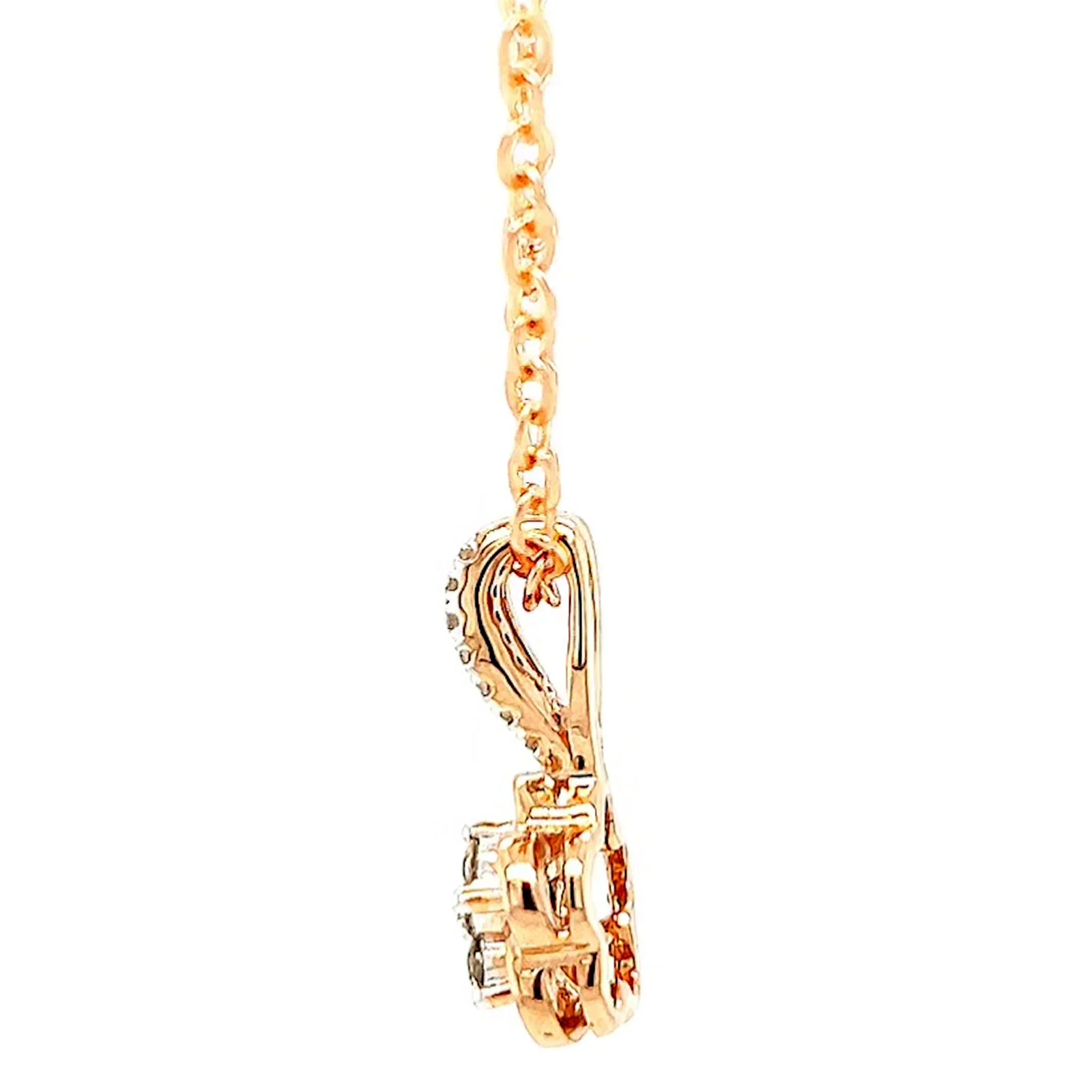 9ct Rose Gold Round Brilliant Cut Flower with 0.10 Carat tw of Diamond Pendant - Image 21
