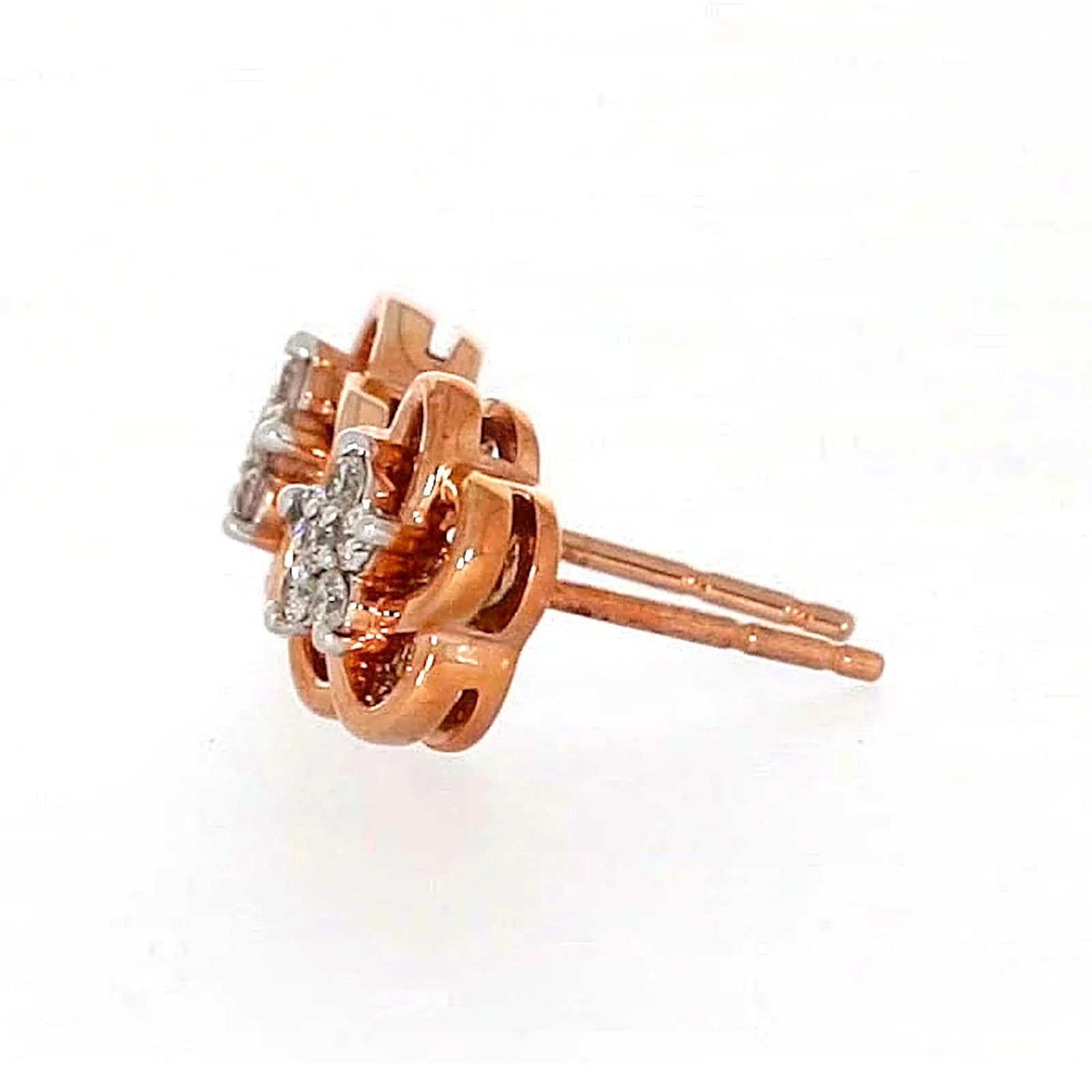 9ct Rose Gold Round Brilliant Cut with 0.10 Carat tw of Diamonds Stud Earrings - Image 20