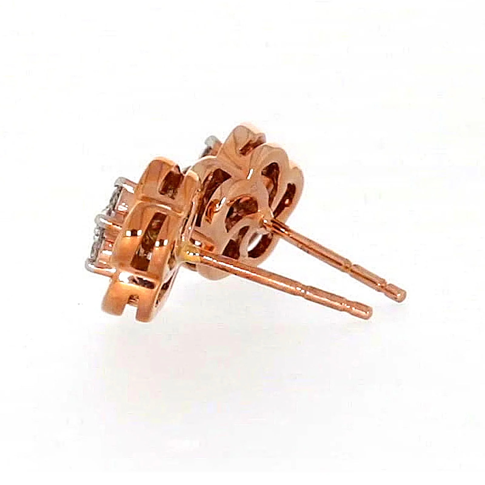9ct Rose Gold Round Brilliant Cut with 0.10 Carat tw of Diamonds Stud Earrings - Image 27