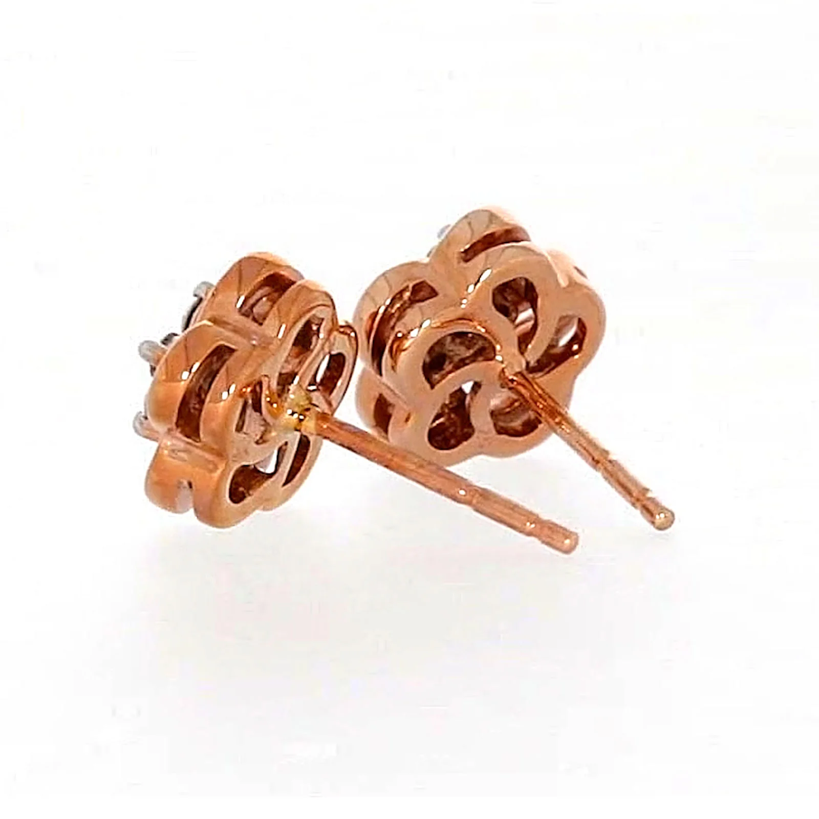 9ct Rose Gold Round Brilliant Cut with 0.10 Carat tw of Diamonds Stud Earrings - Image 31