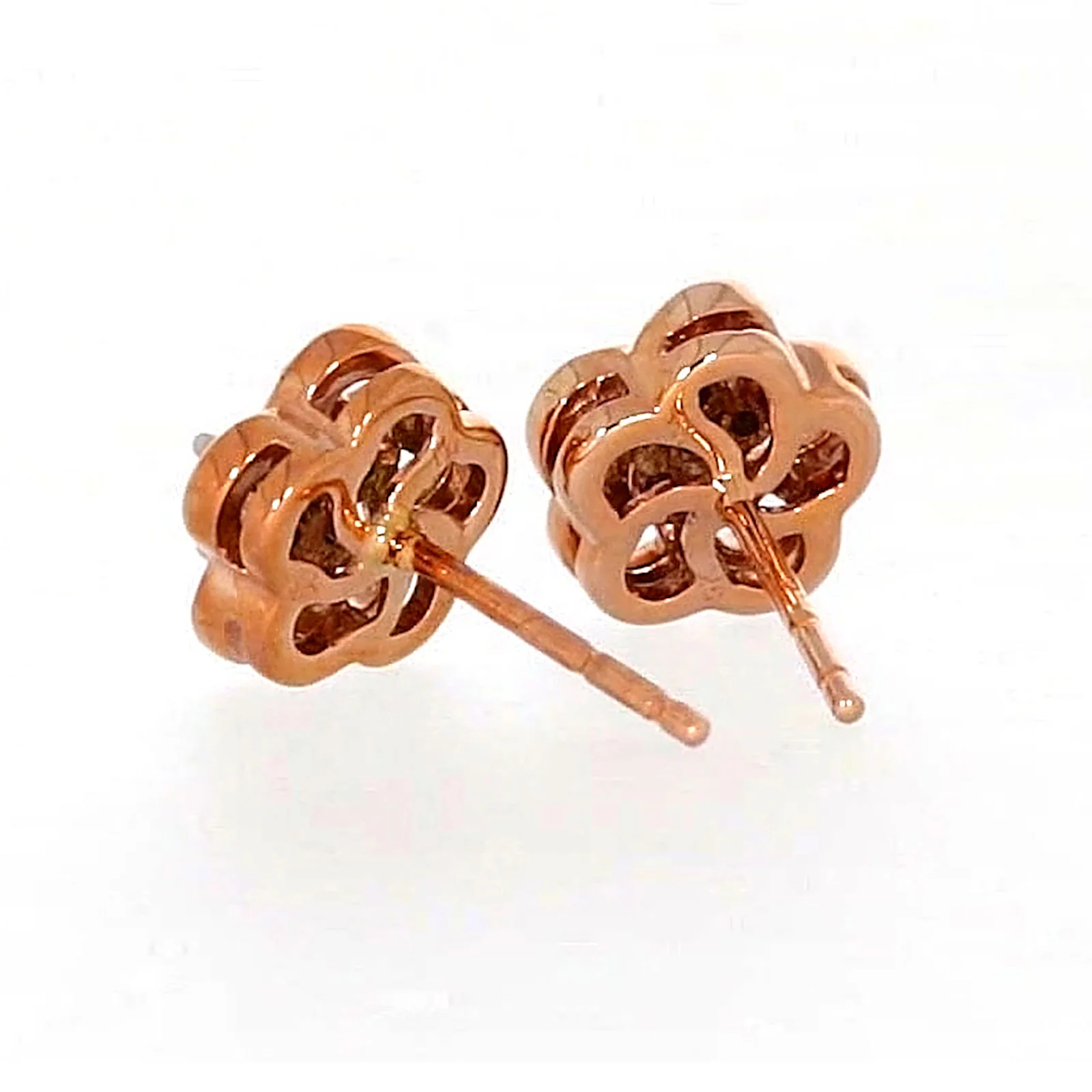 9ct Rose Gold Round Brilliant Cut with 0.10 Carat tw of Diamonds Stud Earrings - Image 34