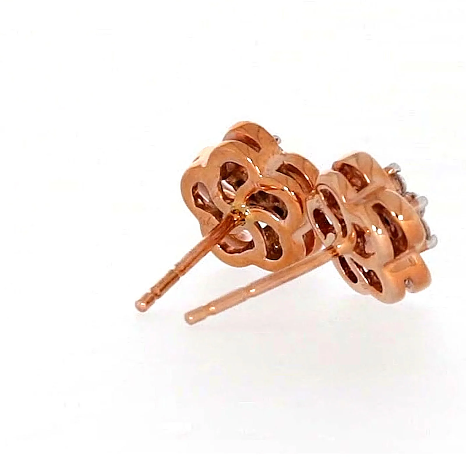9ct Rose Gold Round Brilliant Cut with 0.10 Carat tw of Diamonds Stud Earrings - Image 50