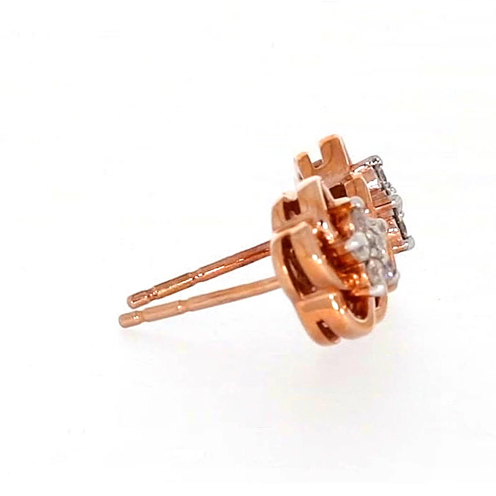 9ct Rose Gold Round Brilliant Cut with 0.10 Carat tw of Diamonds Stud Earrings - Image 59