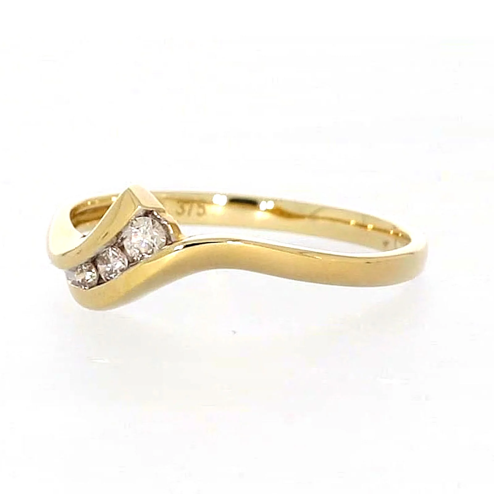 9ct Yellow Gold Round Brilliant Cut with 0.10 CARAT tw of Diamonds Ring - Image 10