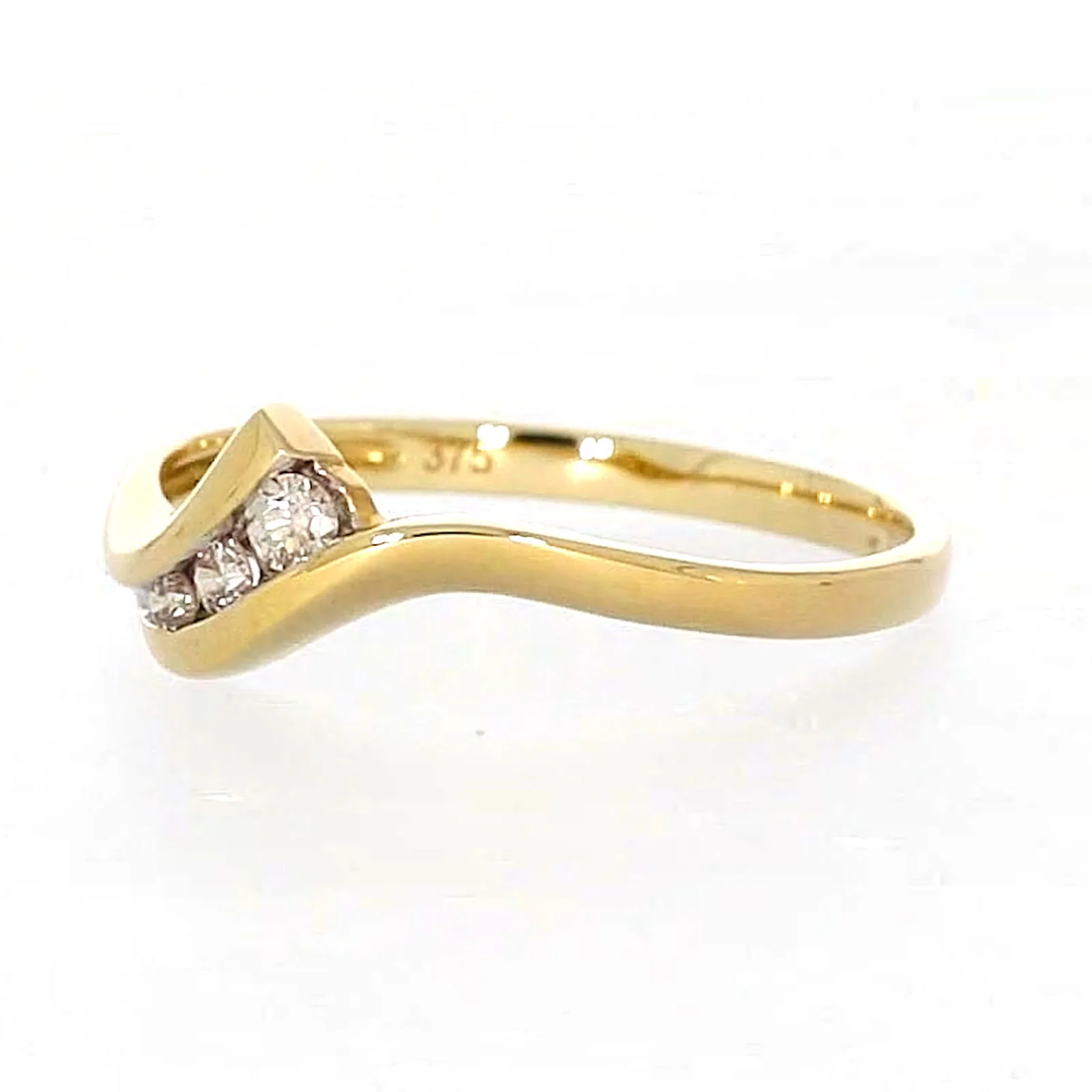 9ct Yellow Gold Round Brilliant Cut with 0.10 CARAT tw of Diamonds Ring - Image 11
