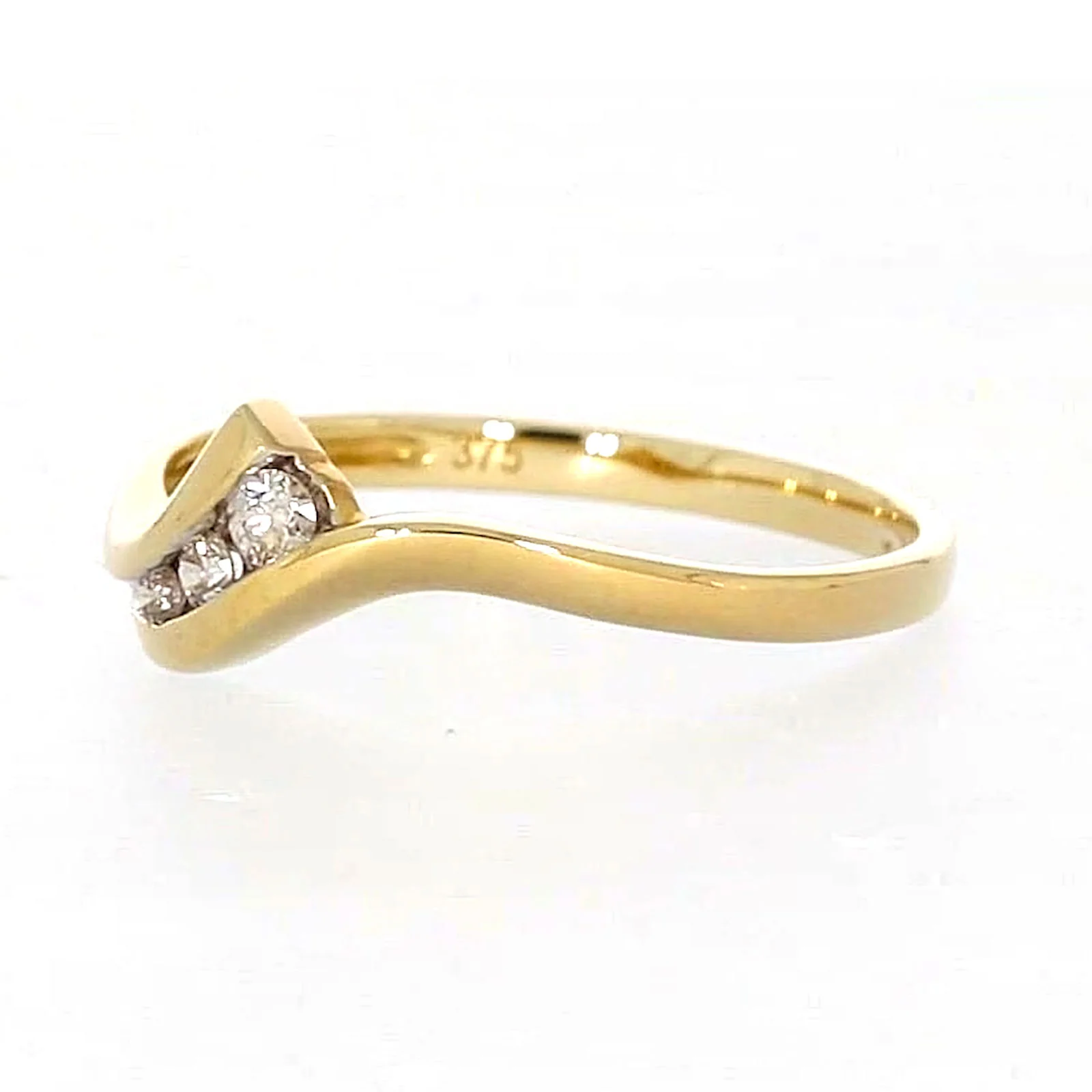 9ct Yellow Gold Round Brilliant Cut with 0.10 CARAT tw of Diamonds Ring - Image 12