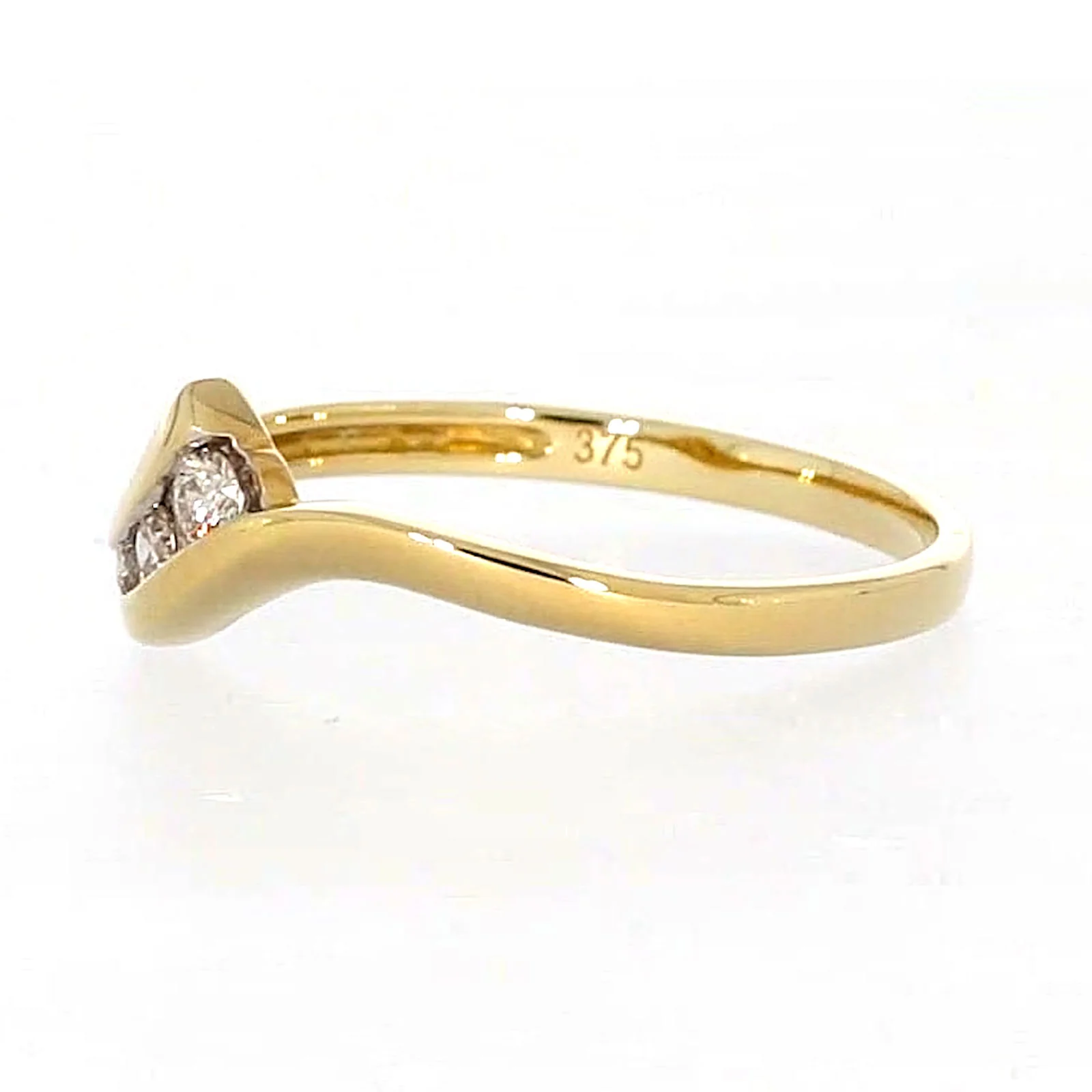 9ct Yellow Gold Round Brilliant Cut with 0.10 CARAT tw of Diamonds Ring - Image 15