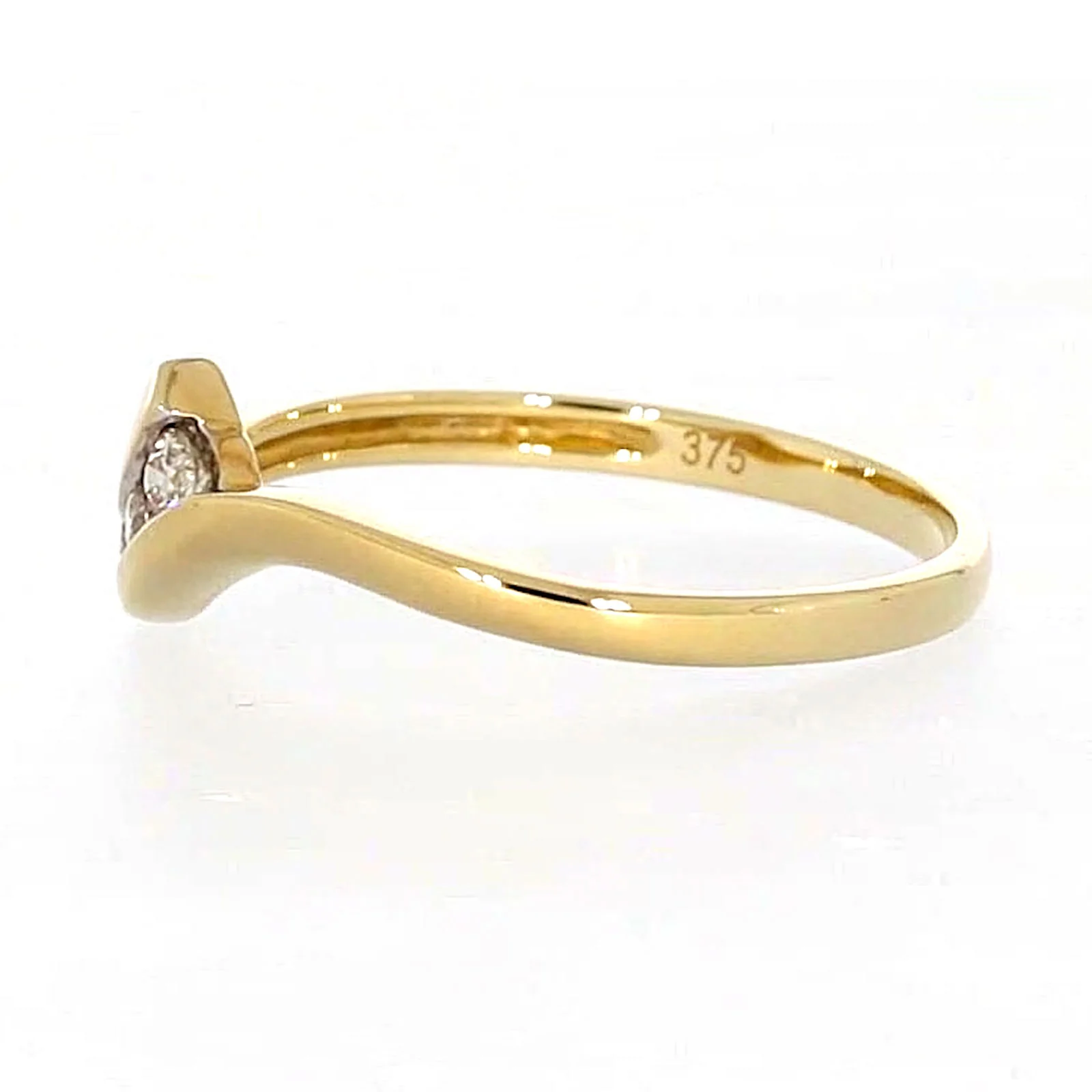 9ct Yellow Gold Round Brilliant Cut with 0.10 CARAT tw of Diamonds Ring - Image 18