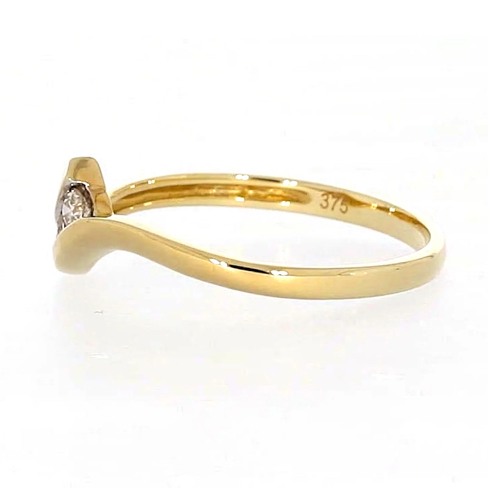 9ct Yellow Gold Round Brilliant Cut with 0.10 CARAT tw of Diamonds Ring - Image 19
