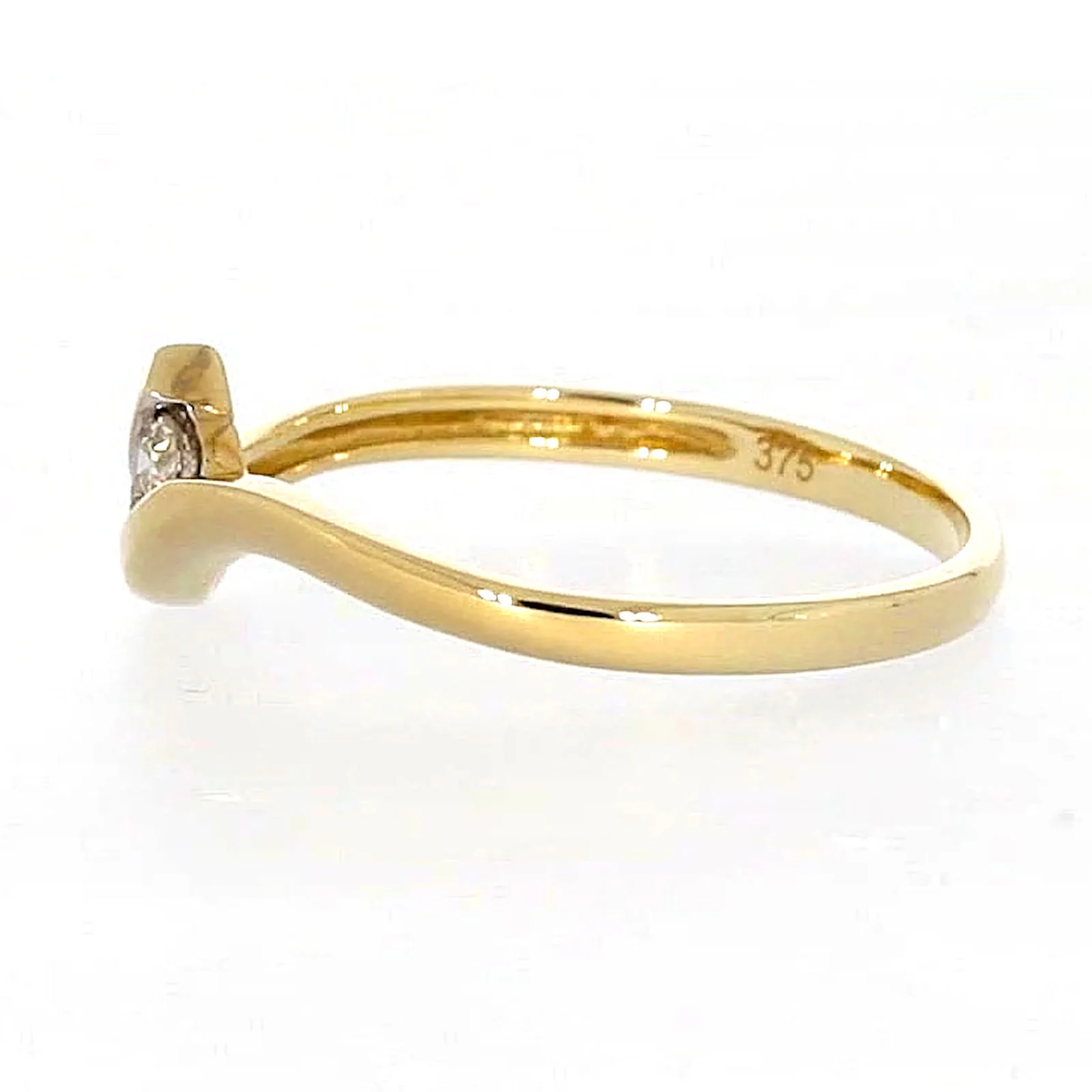 9ct Yellow Gold Round Brilliant Cut with 0.10 CARAT tw of Diamonds Ring - Image 20