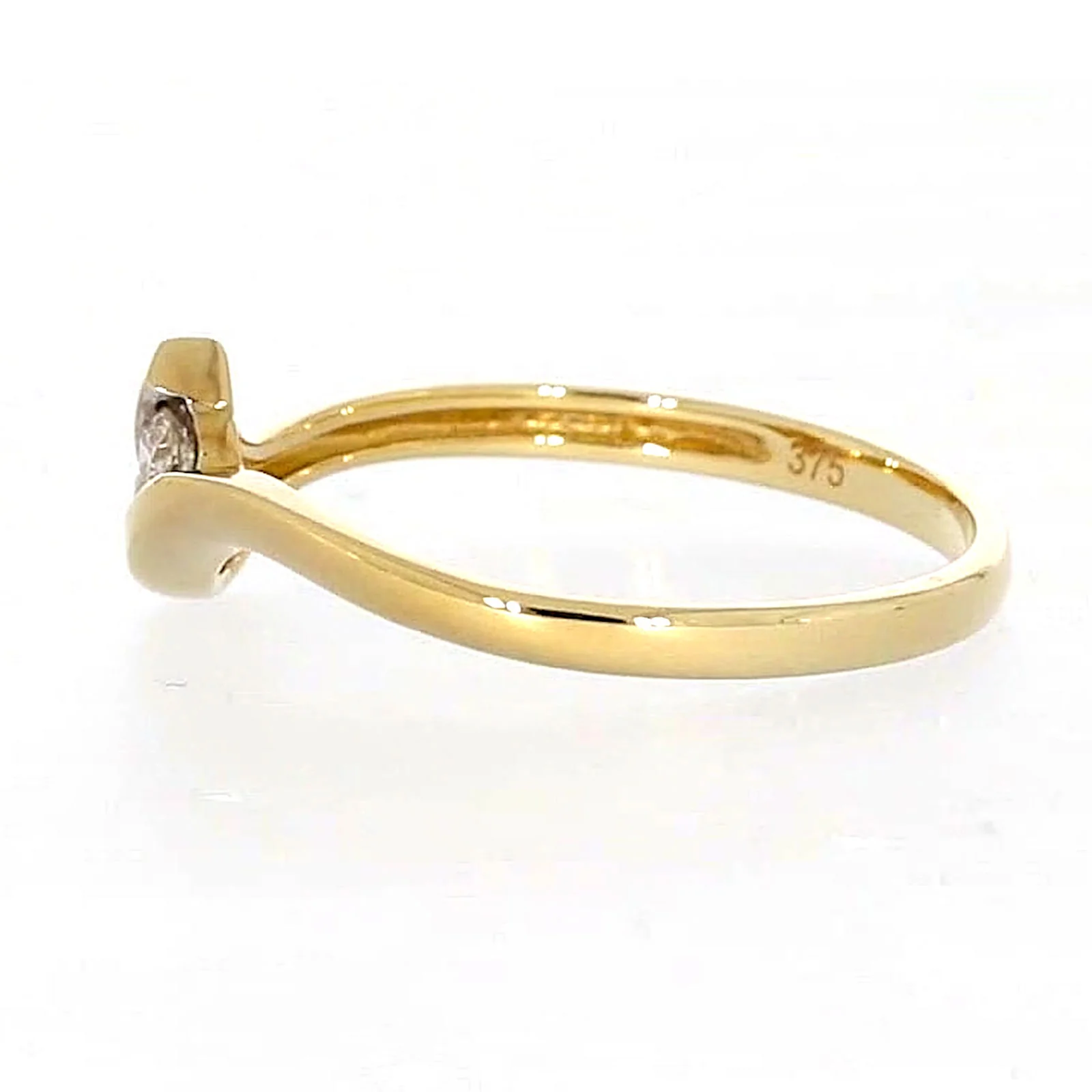 9ct Yellow Gold Round Brilliant Cut with 0.10 CARAT tw of Diamonds Ring - Image 21