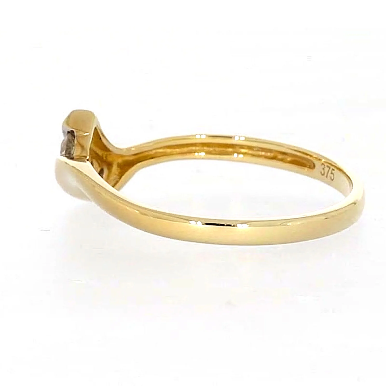 9ct Yellow Gold Round Brilliant Cut with 0.10 CARAT tw of Diamonds Ring - Image 25