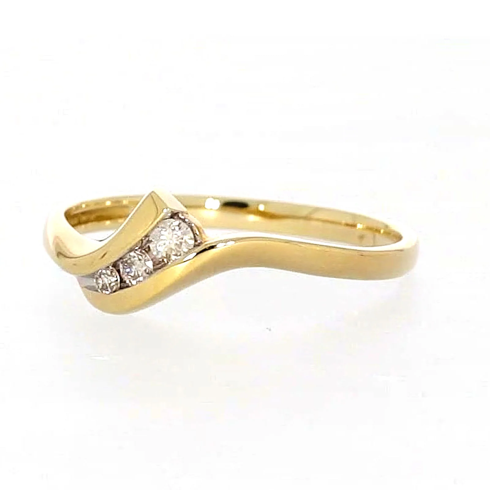 9ct Yellow Gold Round Brilliant Cut with 0.10 CARAT tw of Diamonds Ring - Image 8